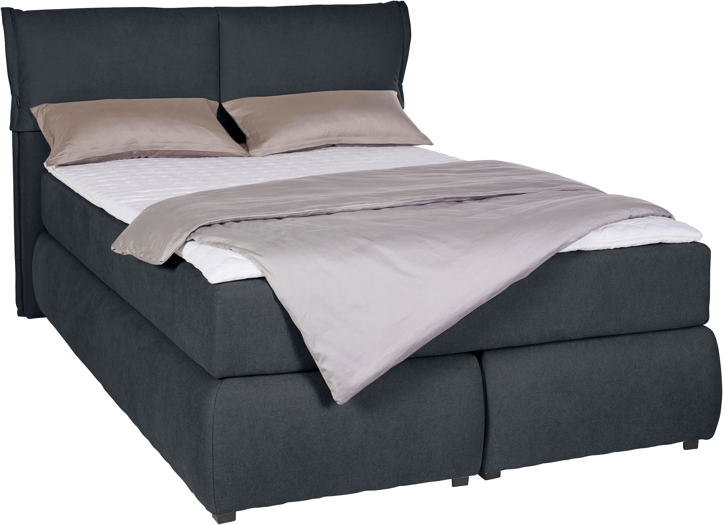 andas Boxspringbett »Jenson«, in 4 Farben, 4 Breiten, 3 Matratzenarten in 2 Härtegraden, Topper