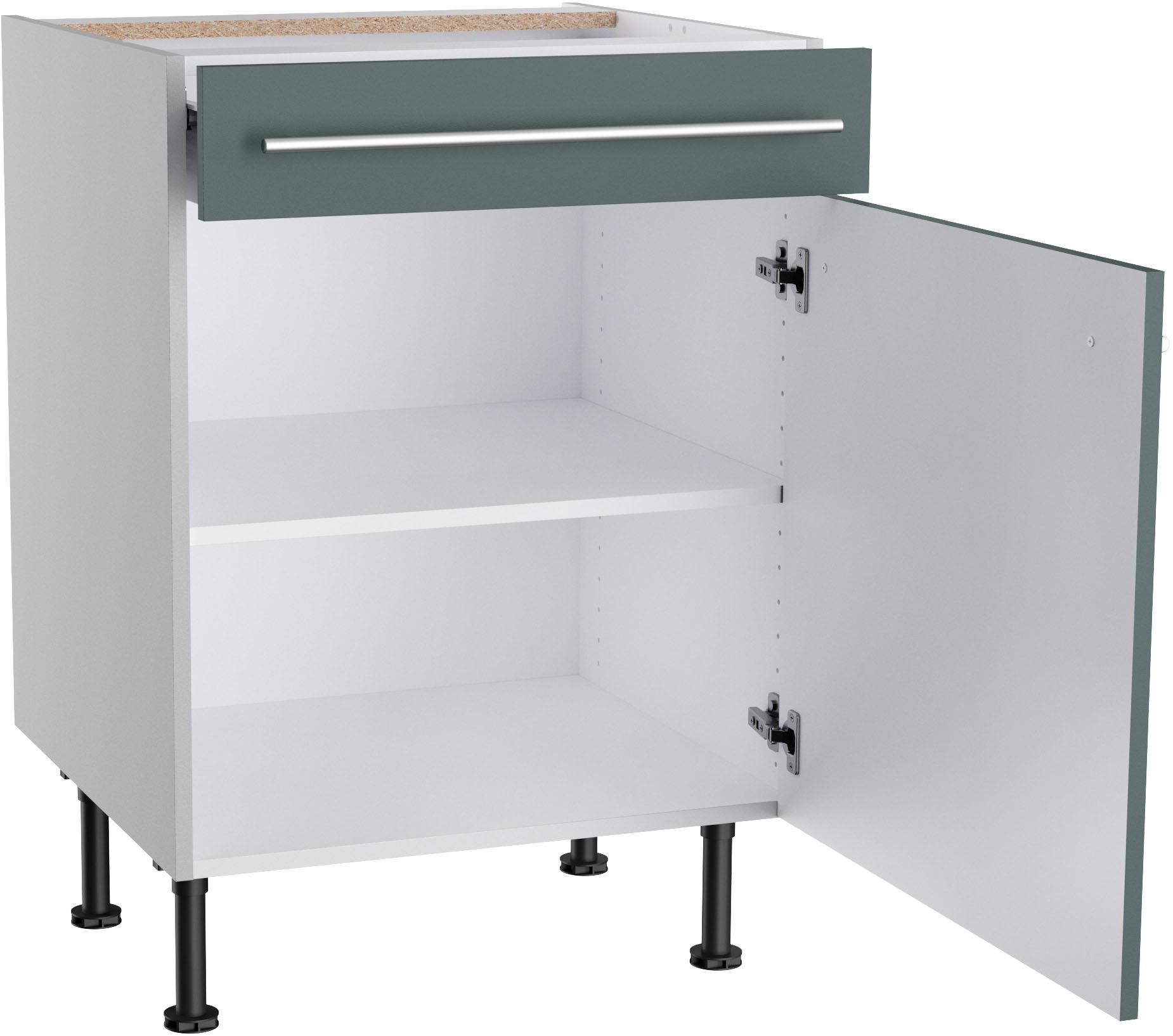 KOCHSTATION Unterschrank »KS-Bern2«, Breite 60 cm, 1 Tür, 1 Schubkasten, 1 Einlegeboden