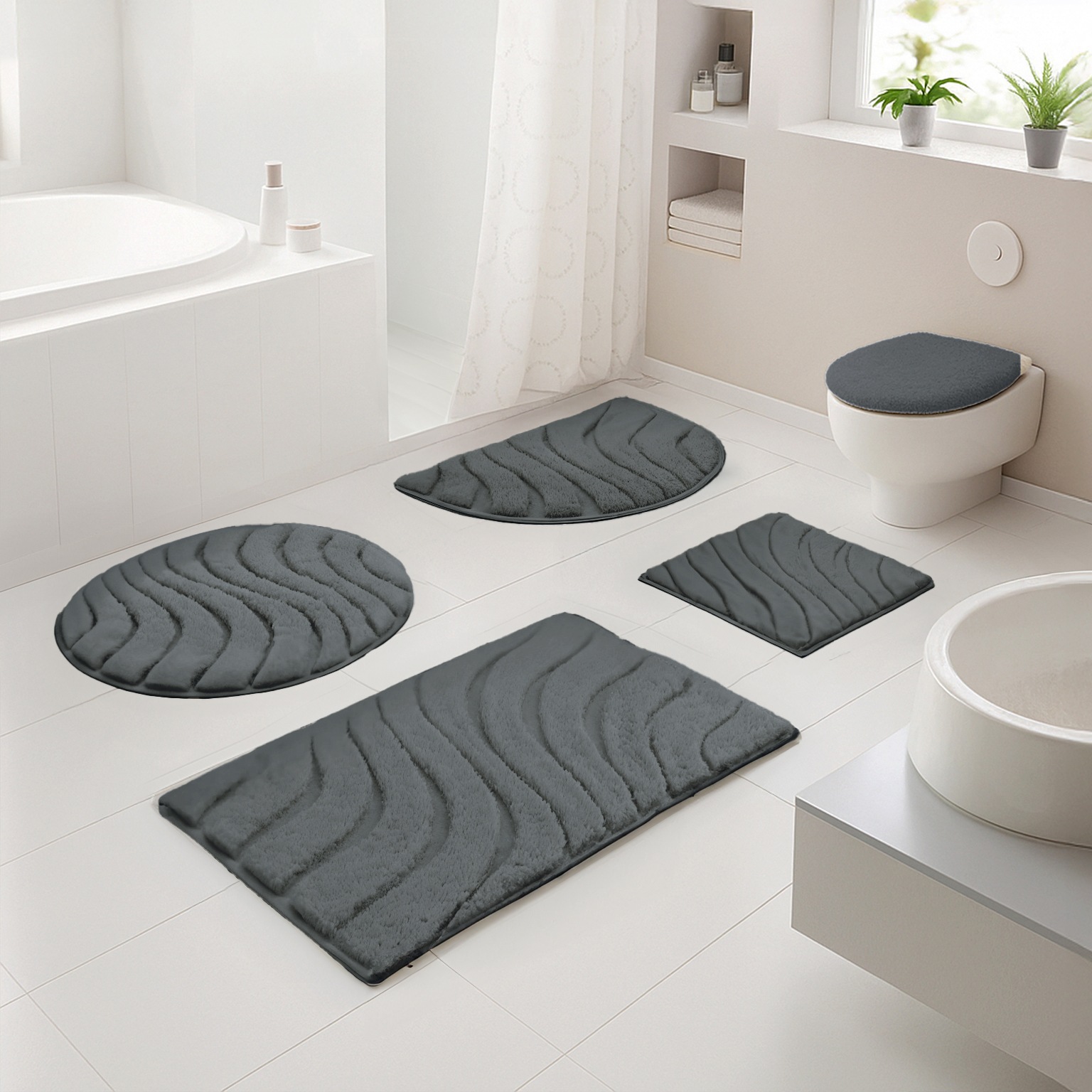 OTTO home Badematte »Levii, Badvorleger, Badezimmer Teppich, sehr weich«, r günstig online kaufen