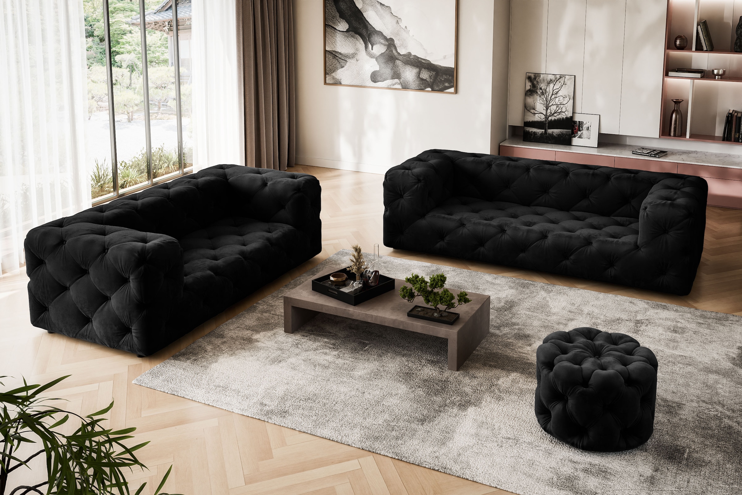 Places of Style 3-Sitzer »FOLLINA«, 3-Sitzer Sofa mit klassischer Chesterfi günstig online kaufen