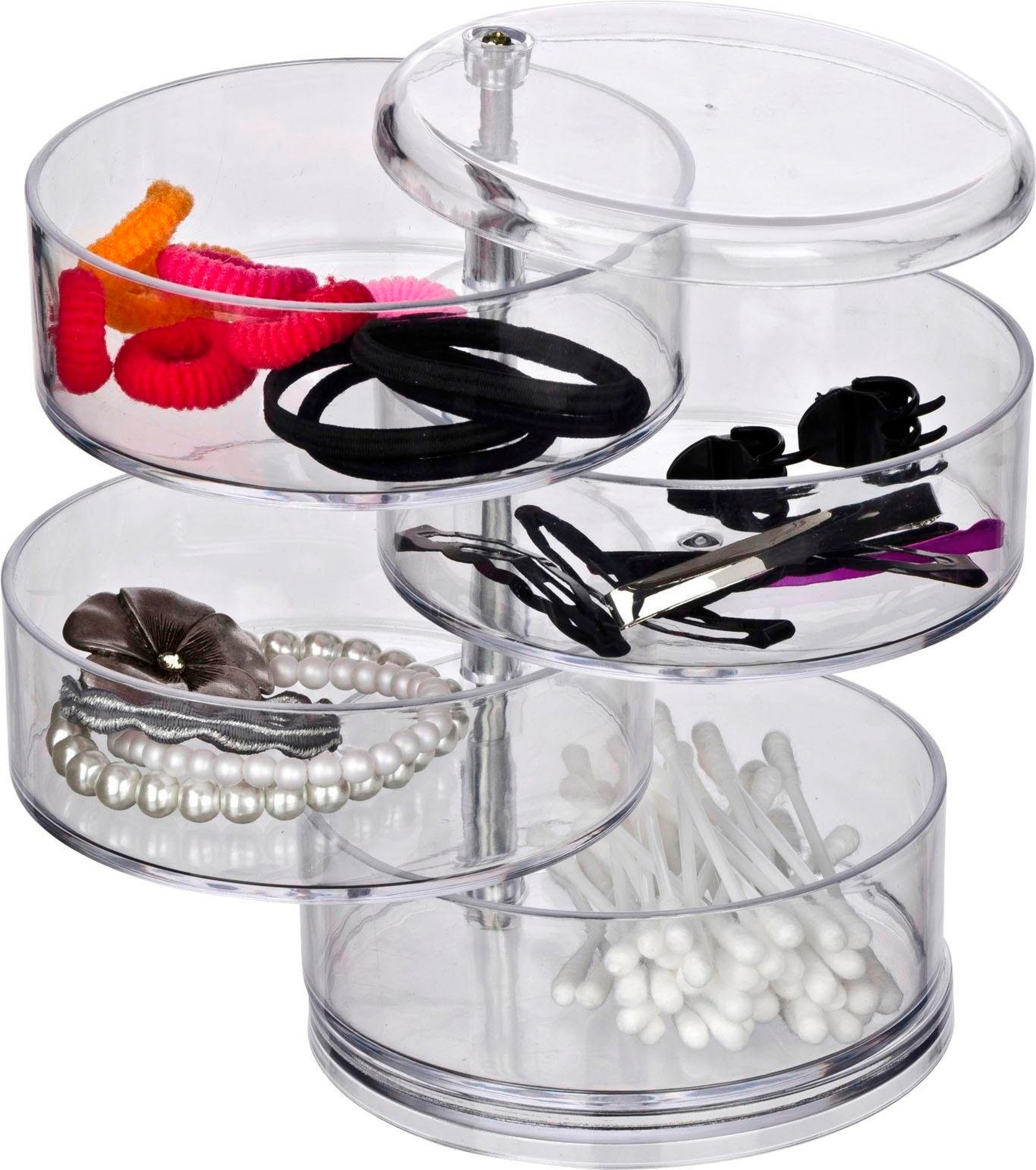 WENKO Badorganizer »Tower«, Kosmetik-Aufbewahrung mit 4 Fächern, transparent