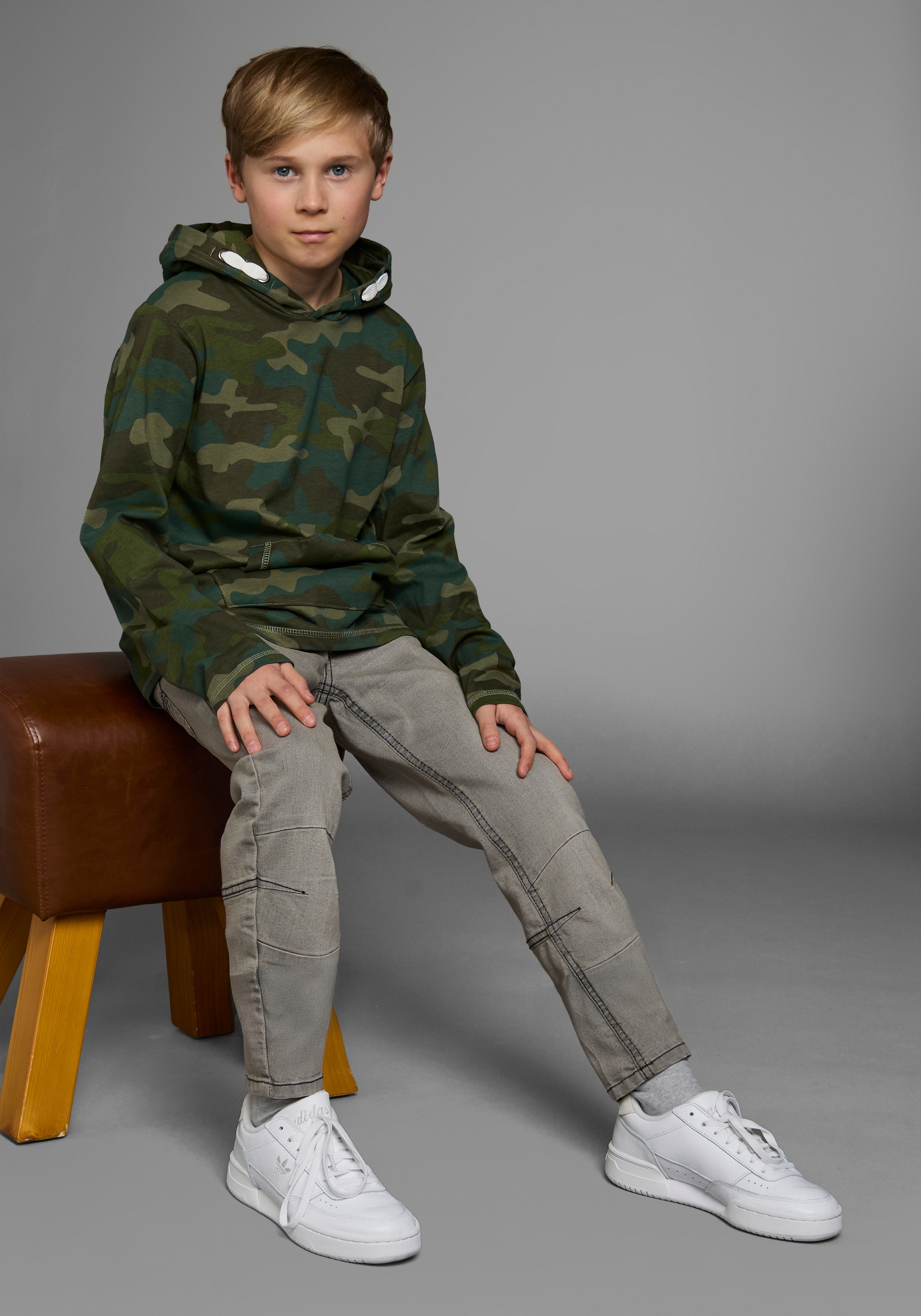 Arizona Schlupfjeans », Stretch-Jeans für Jungen«, bequeme O-Shape-Passform, Used-Look-Waschung