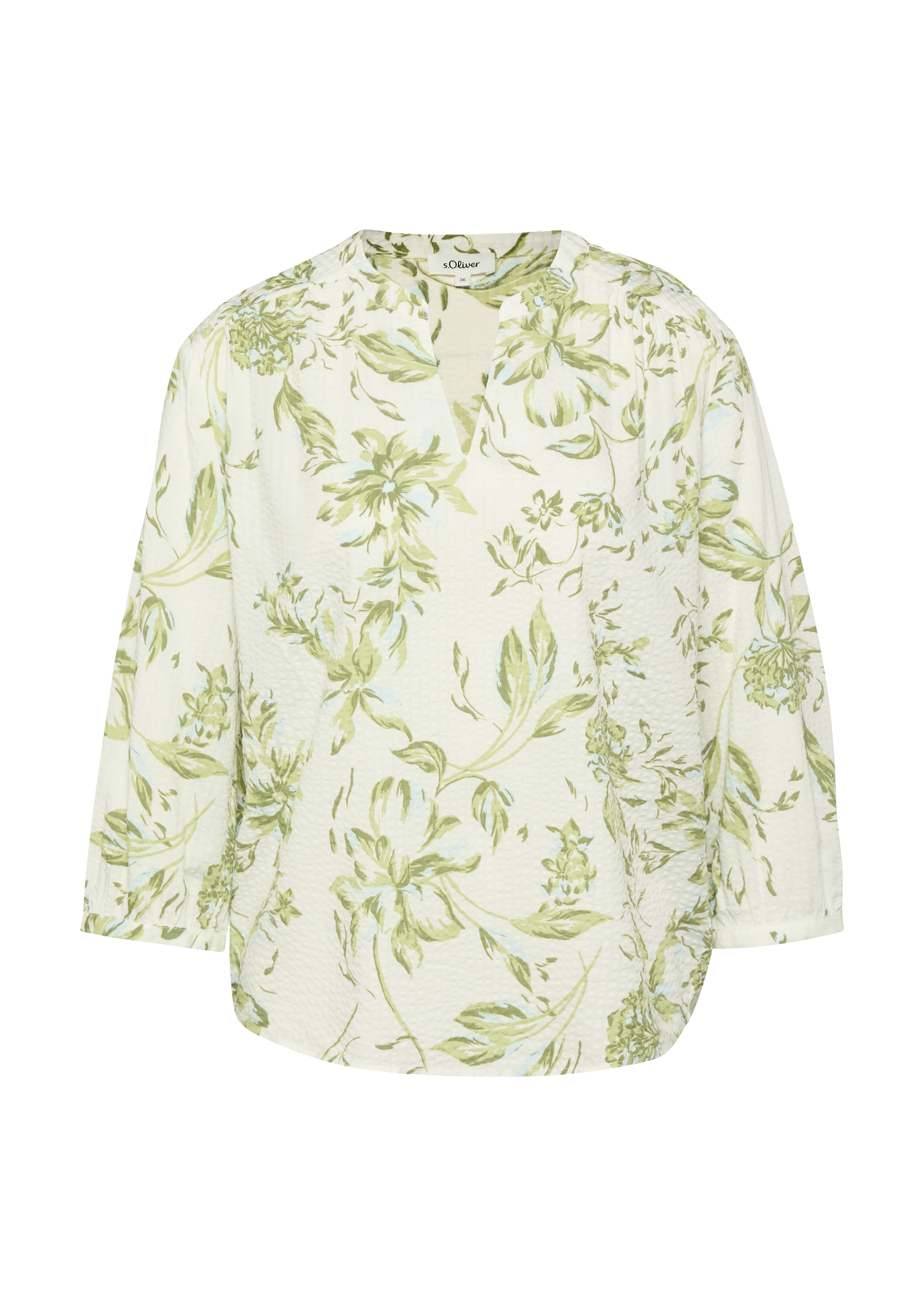 s.Oliver Druckbluse 3/4-Arm-Bluse mit Splitneck