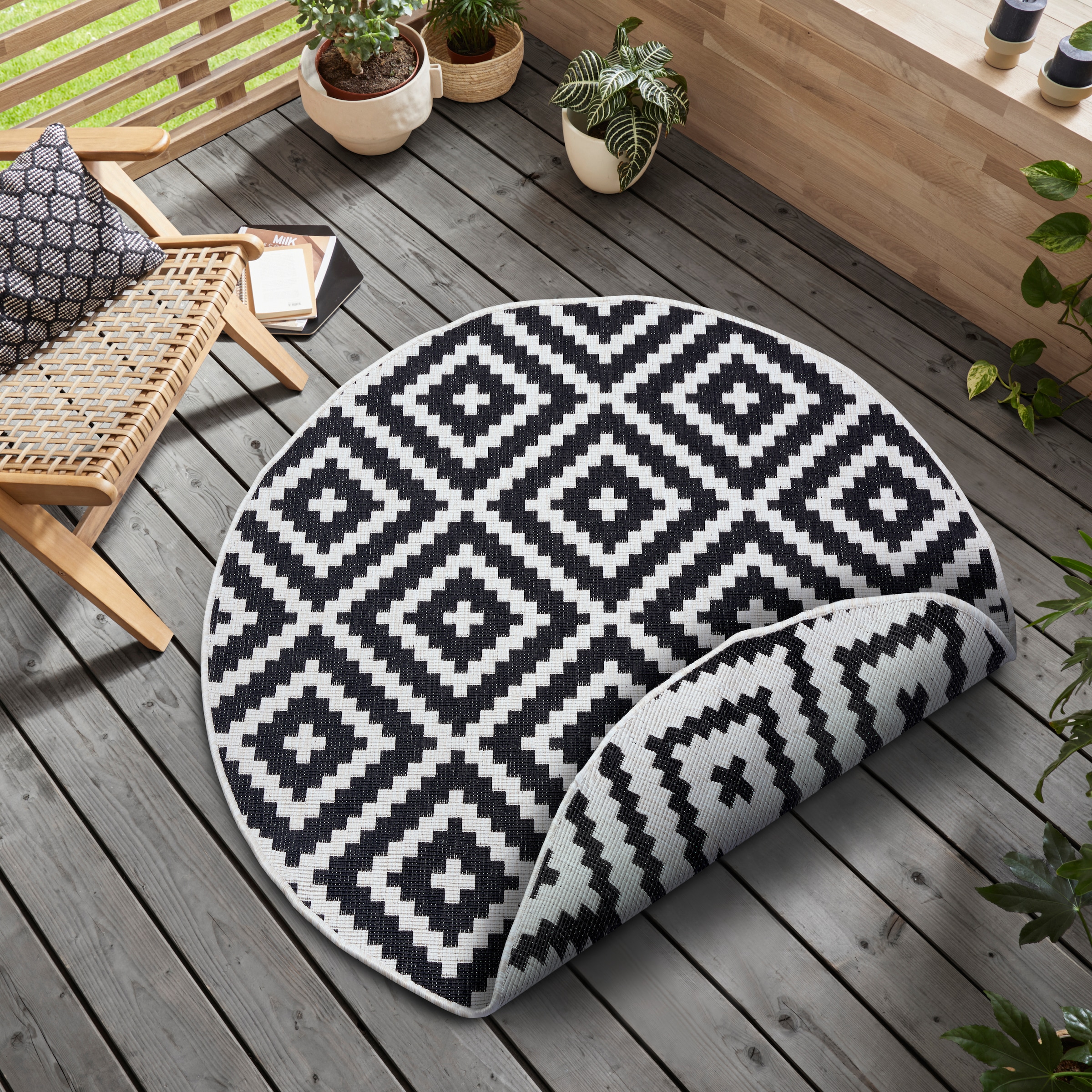 my home Teppich »Ronda Wendeteppich«, rund, 5 mm Höhe, Sisal-Optik, Flachge günstig online kaufen