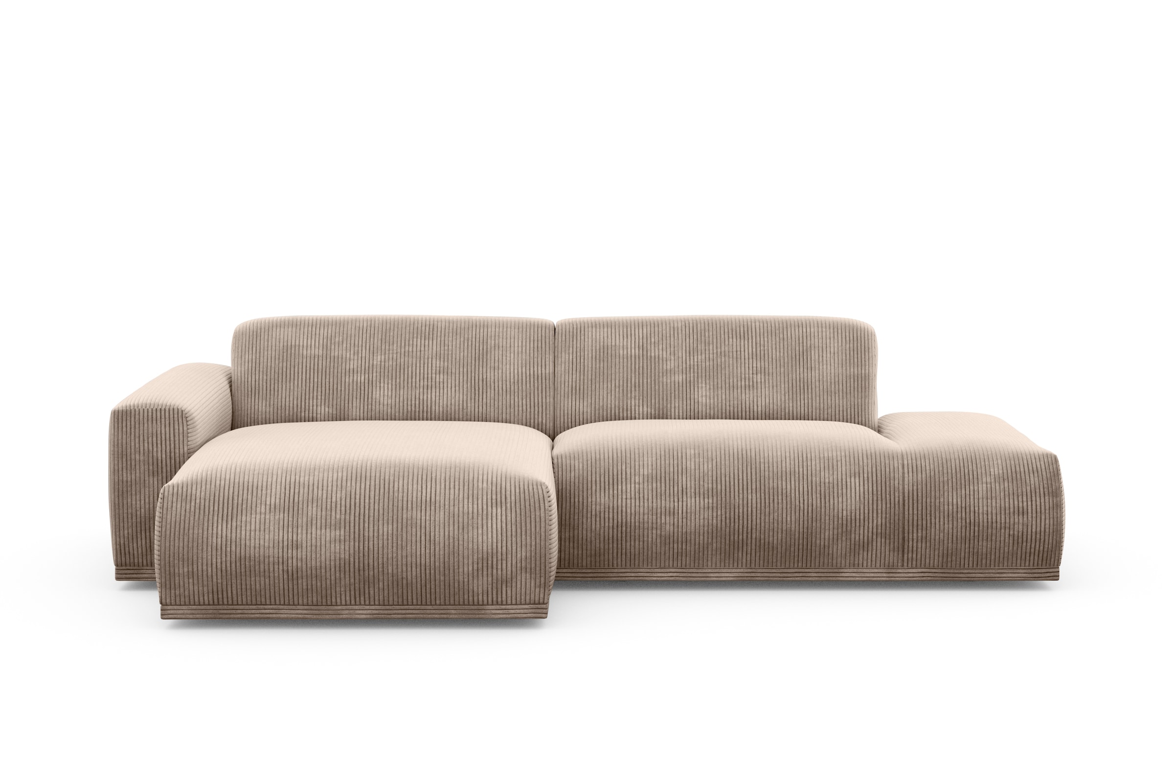 TRENDMANUFAKTUR Ecksofa Braga, aus 2 Teilen, moderner Cord-Stoff