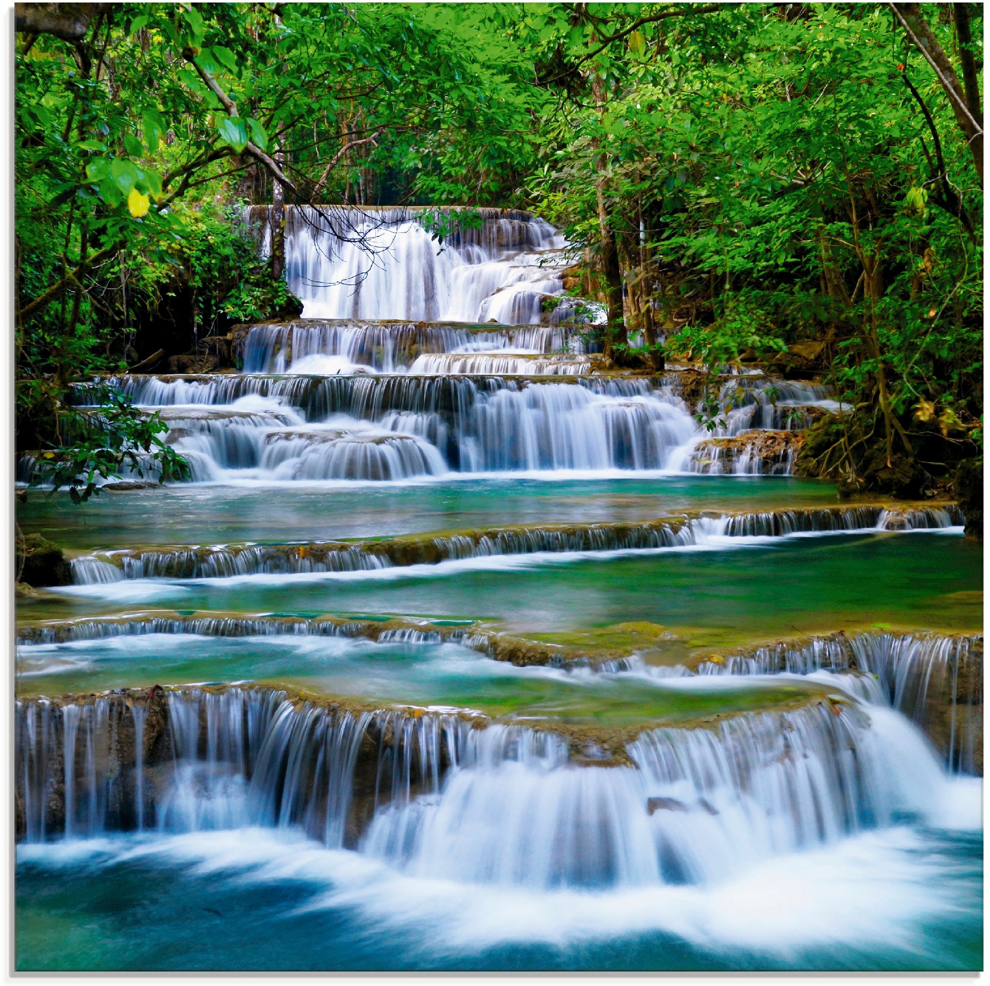 Artland Glasbild »Tiefen Wald Wasserfall«, Gewässer, (1 St.), in  verschiedenen Größen auf Rechnung kaufen