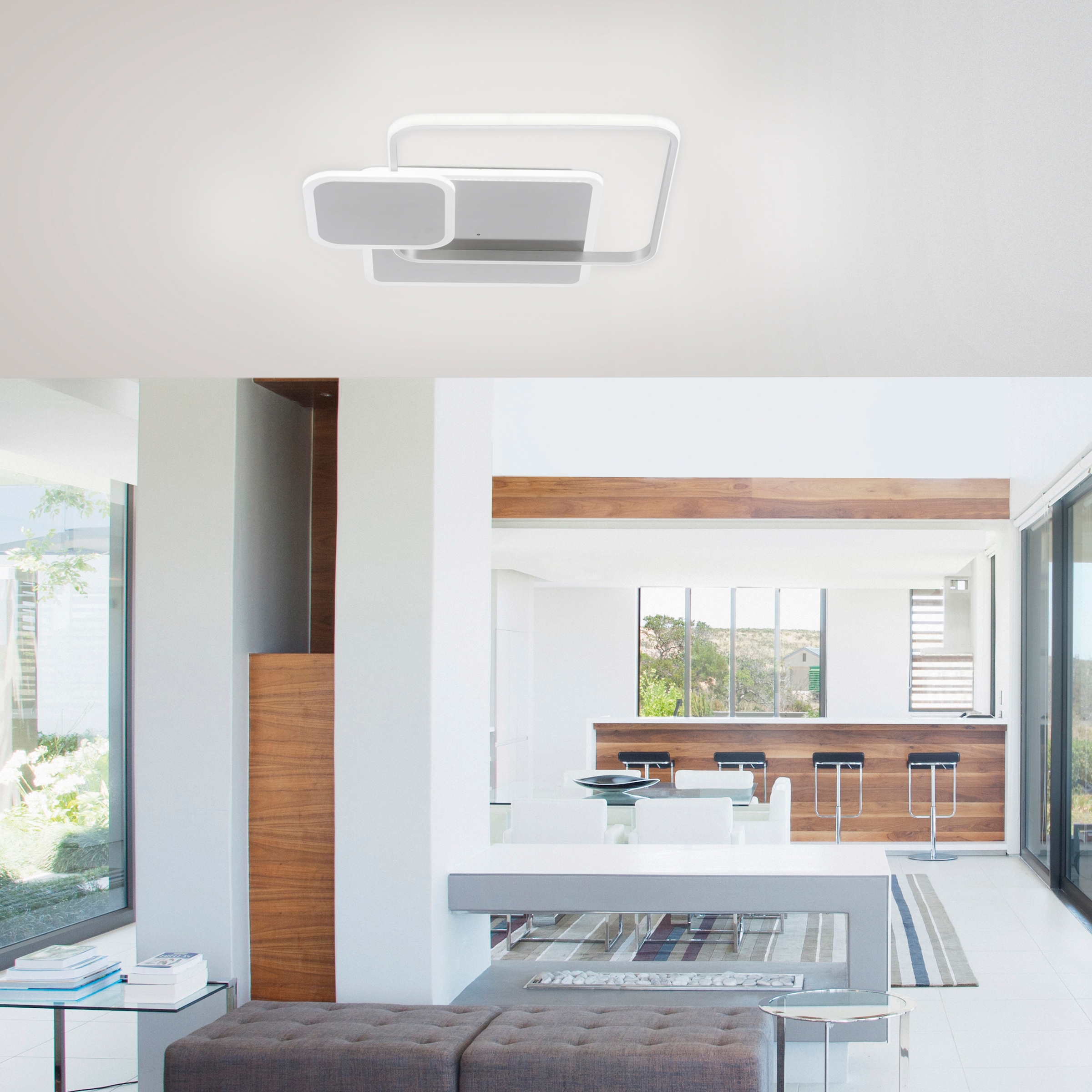 Paul Neuhaus LED Deckenleuchte »EMILIO« LED-Board 1 Stk. warmweiß - kaltweiß Fernbedienung, Infrarot inkl.