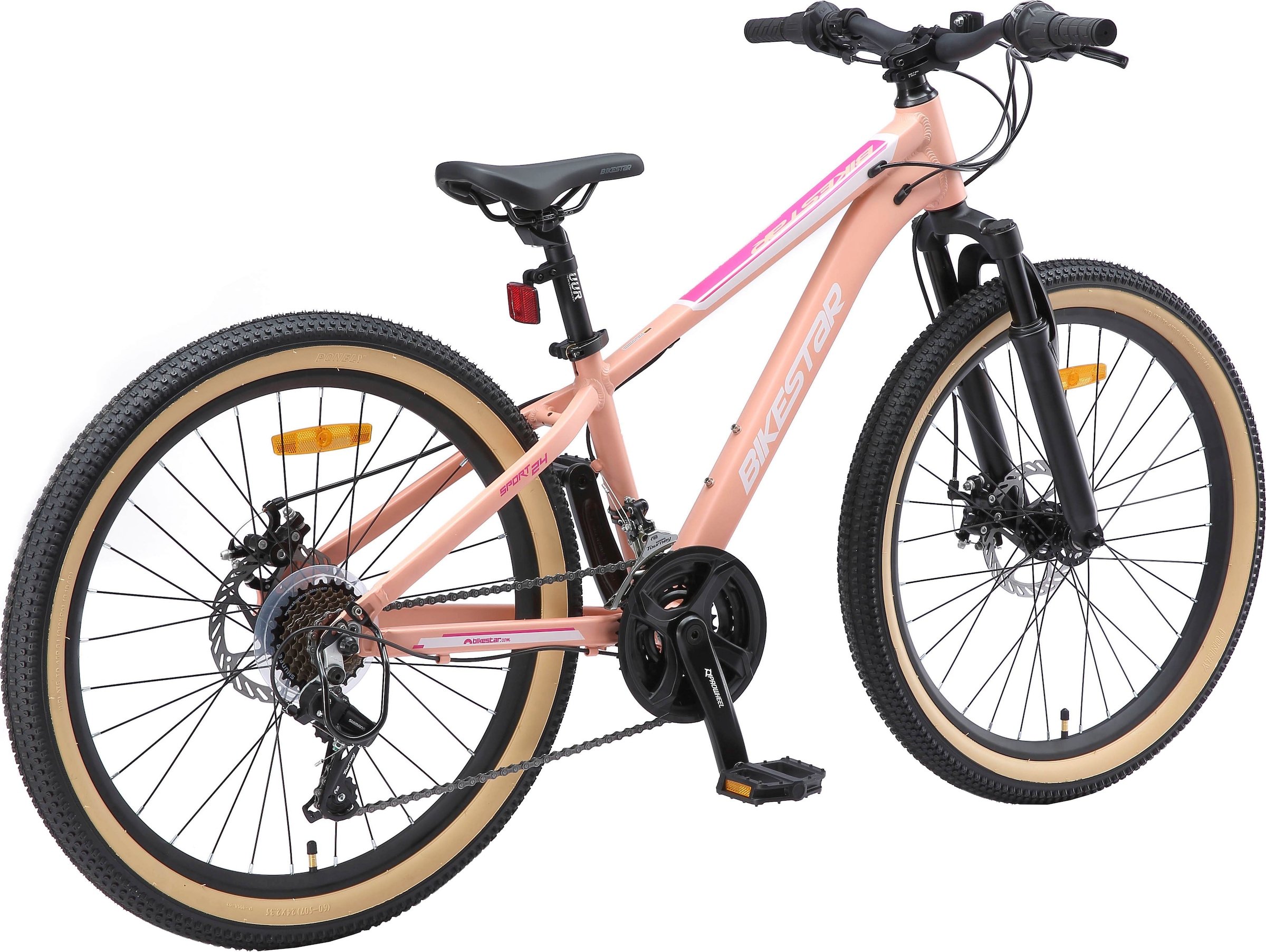 Bikestar Jugendfahrrad, 21 Gang, Shimano, RD-TY21 Schaltwerk, Kettenschaltung