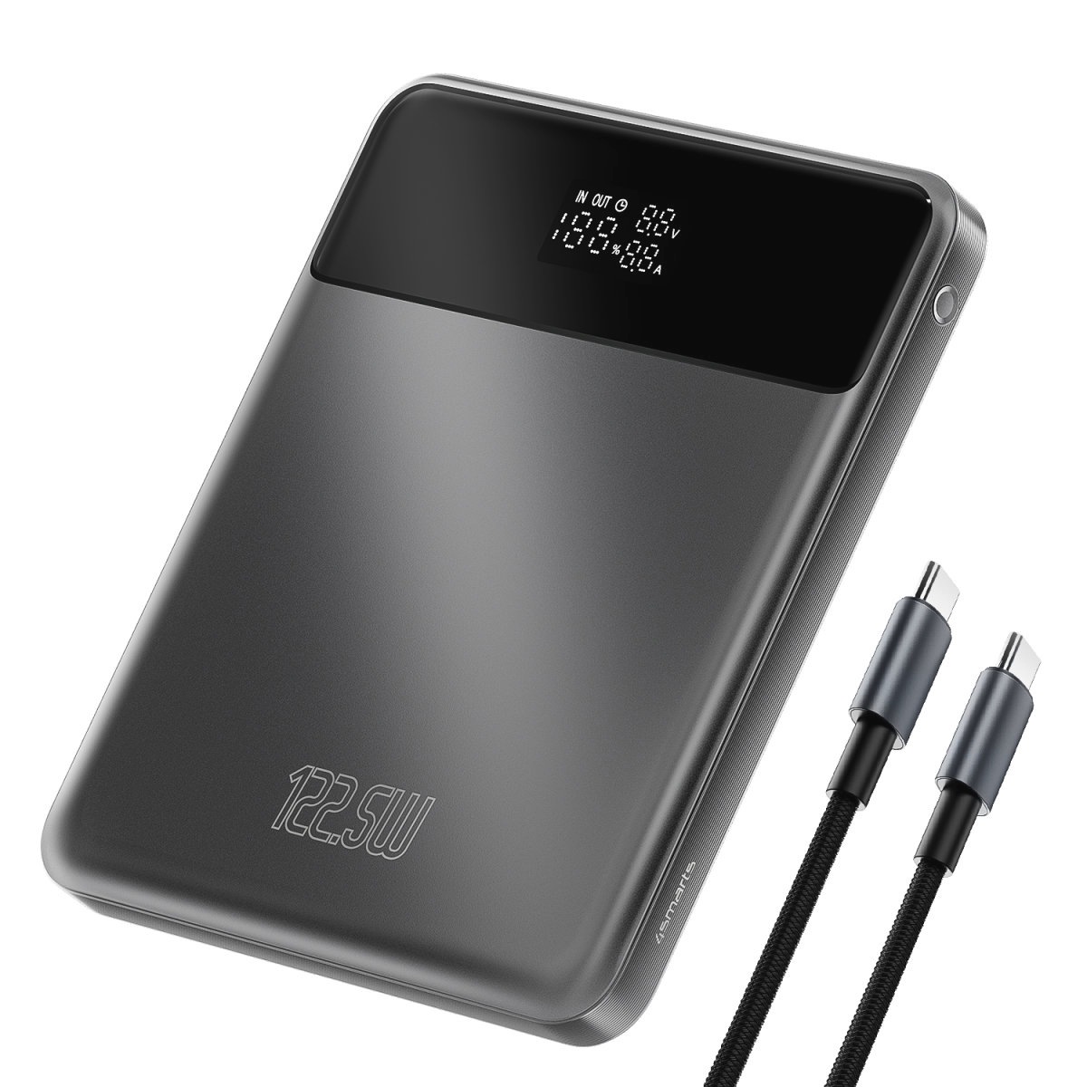 4SMARTS Powerbank »Enterprise Slim 20000mAh 122, 5W« Powerbank Enterprise Slim 20000mAh 122, 5W spacegrau LCD-Display: Anzeige von Akkulaufzeit,...