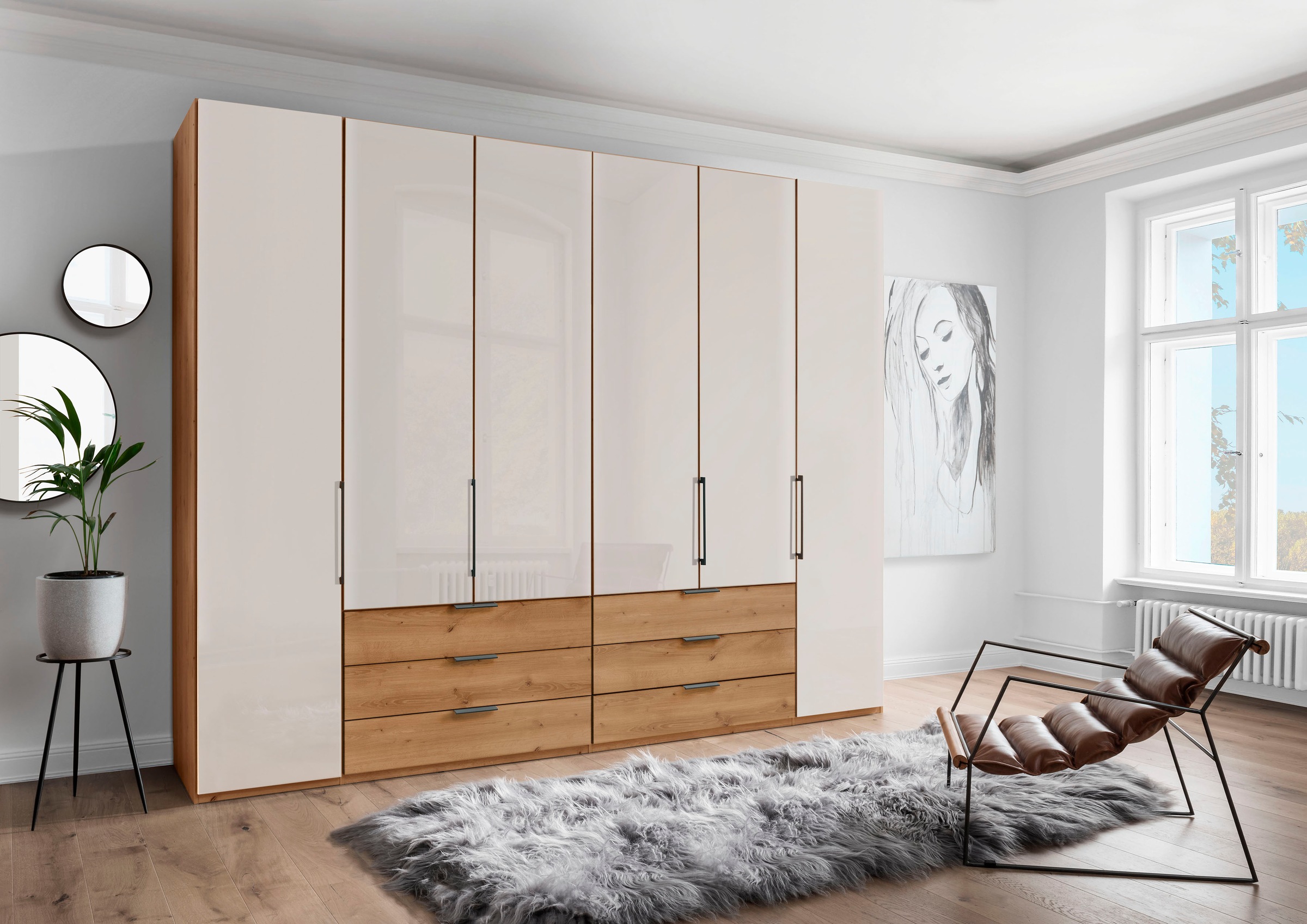 WIEMANN Falttürenschrank "Monaco" Teil-Glasfront sowie hochwertige Beschläg günstig online kaufen