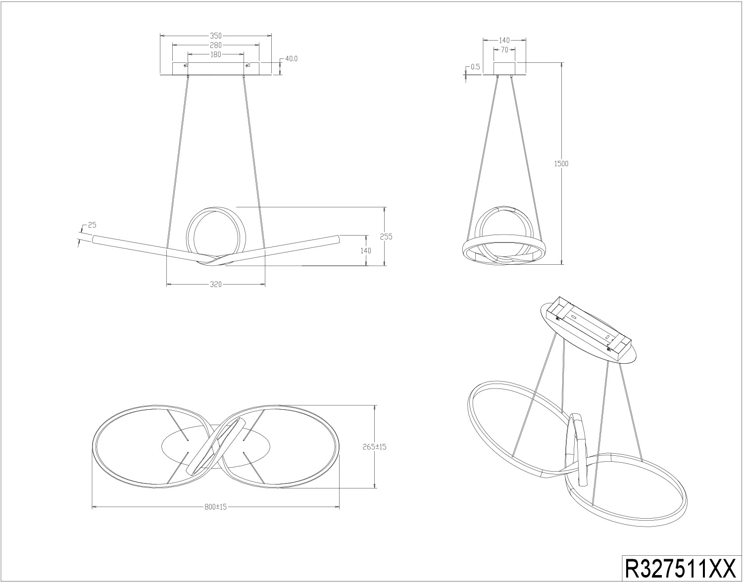 REALITY Leuchten LED Pendelleuchte »SANSA«, 1 flammig, Leuchtmittel LED-Modul | LED fest integriert, über Wandschalter dimmbar, 4000K, 3300 Lm, Abhängung 150cm