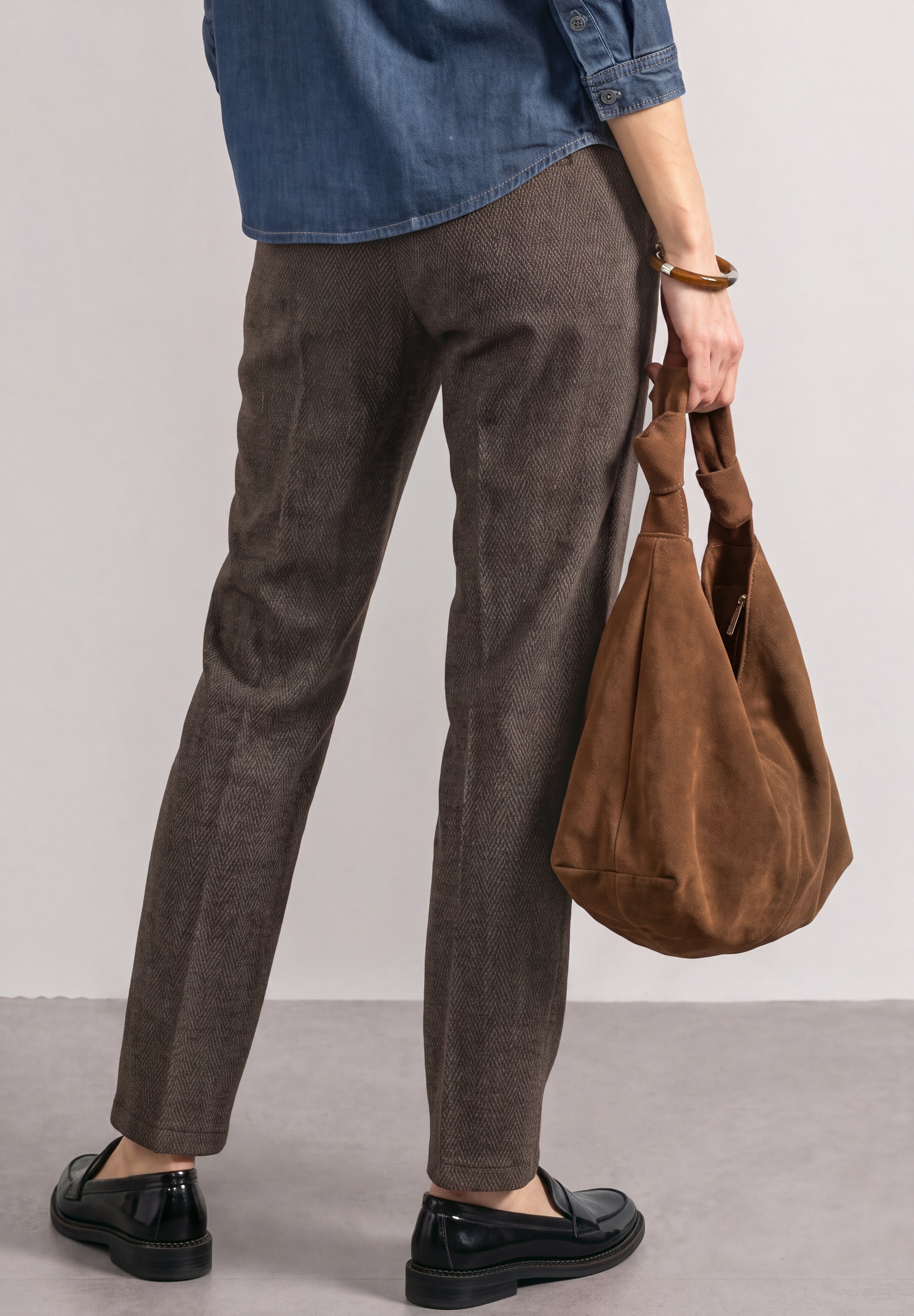 STREET ONE Chinohose »Style Anouk«  mit Fishbone-Muster / Viskose-Stretch