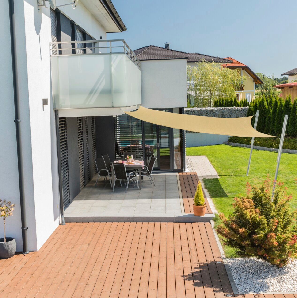 Windhager Sonnensegel »Capri Quadrat«, 5x5m, champagner