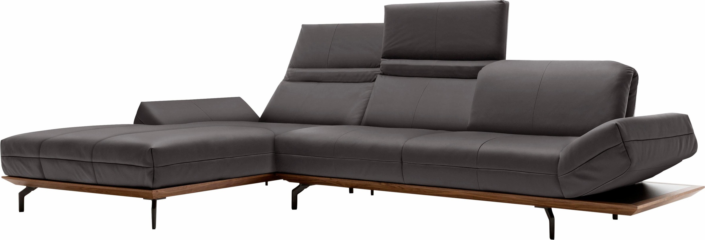 Creation BY ROLF BENZ Ecksofa »CR.420, Designecksofa, L-Form«, in 2 Qualitäten, Holzrahmen in Eiche Natur oder Nußbaum, Breite 313 cm