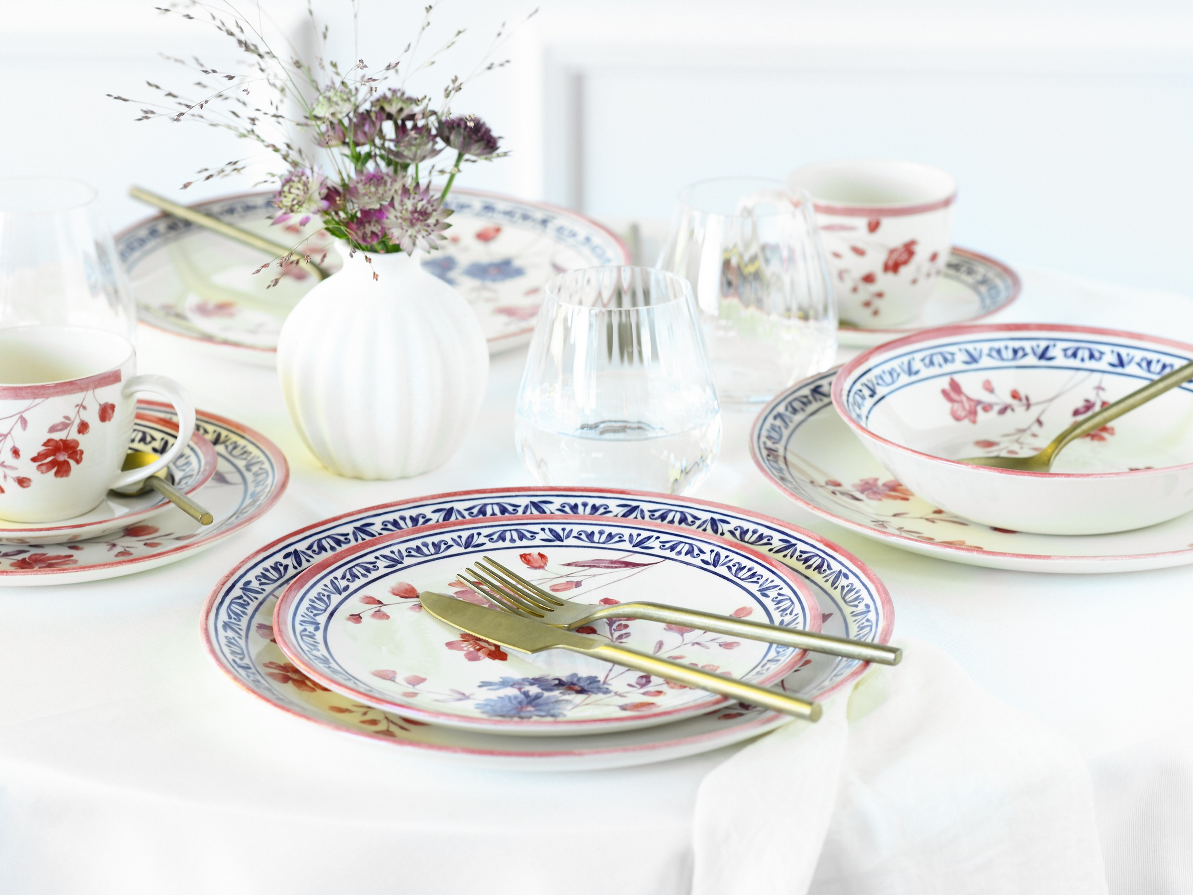 CreaTable Kombiservice »Cottage, Kombi-Service 30-tlg«, (Set, 30 tlg.), Blumenmotive