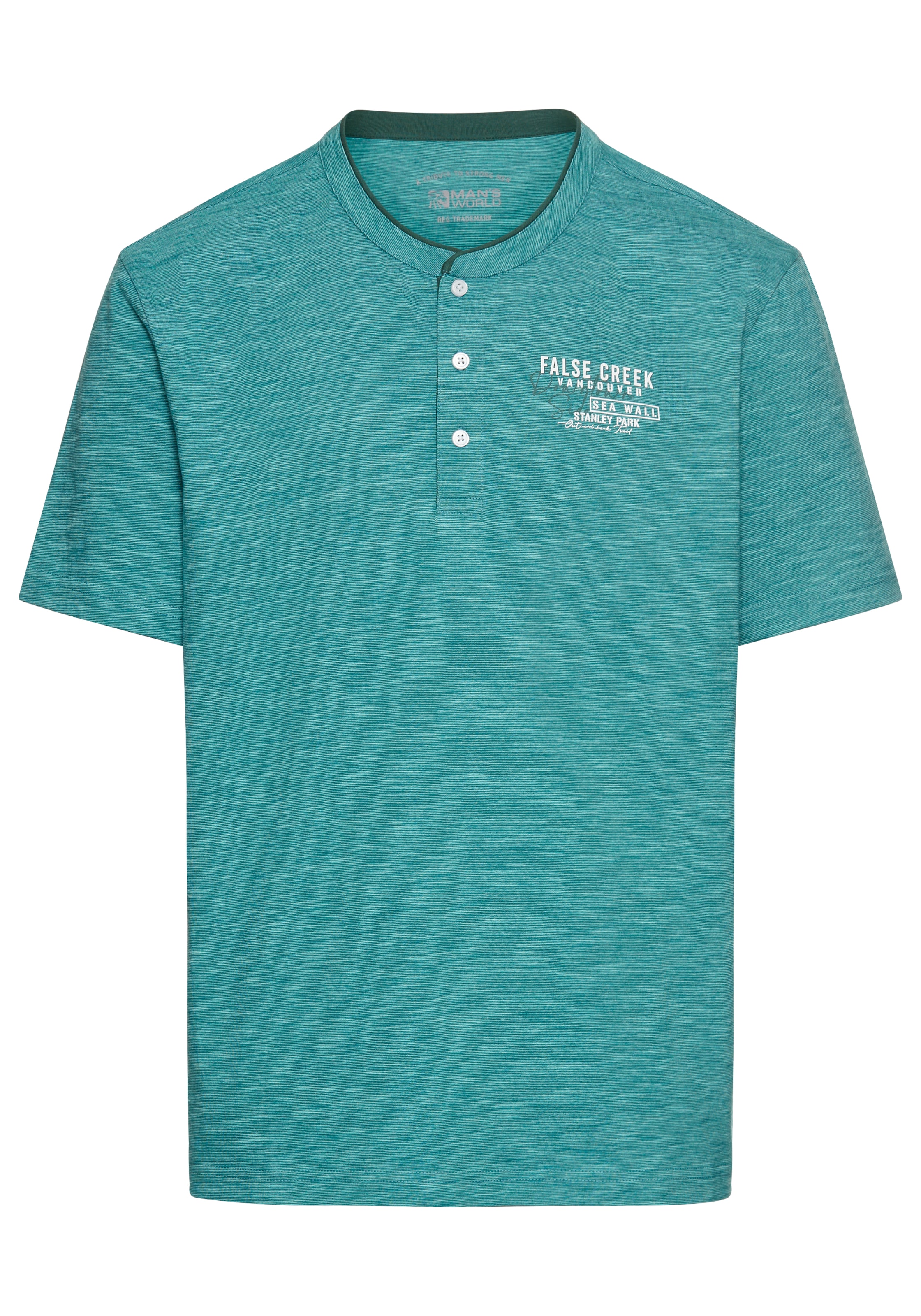 Man's World Henleyshirt, mit Stehkragen-Optik und funktionaler Knopfleiste