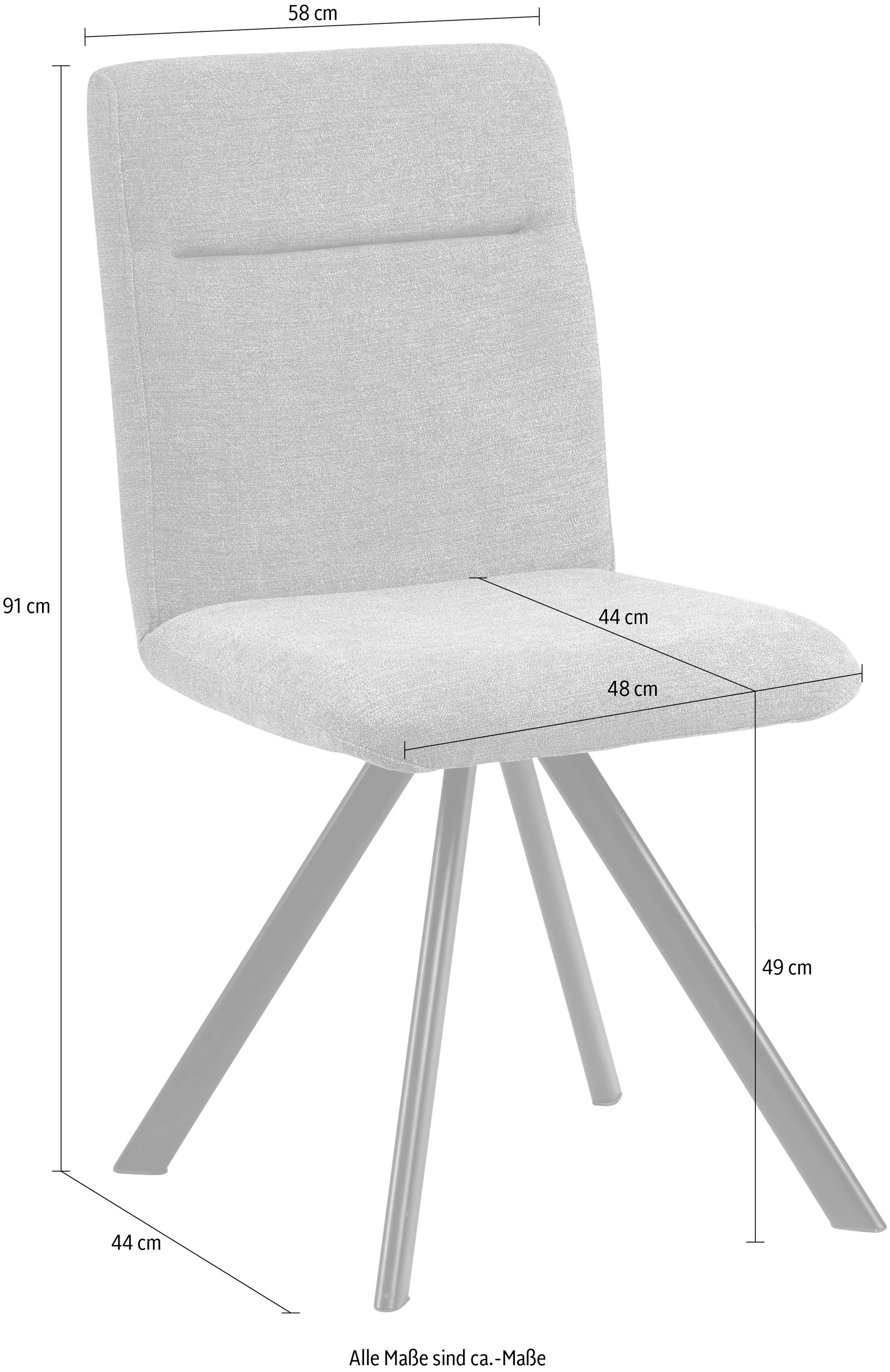 massivline&more 4-Fußstuhl »Martina 200« (Set) 2 Stk.Gestell aus Metall sch günstig online kaufen
