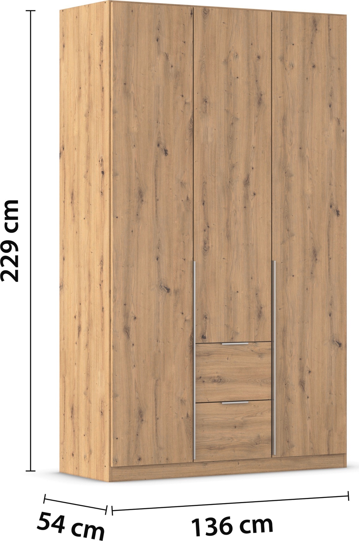rauch Drehtürenschrank »Kleiderschrank Schrank Garderobe AGORDO mit Dekor- oder Hochglanzfront«, (in zwei Griff-Farben mit Dekor- oder Hochglanzfront), mit Außenschubkästen, in 6 Breiten und 2 Höhen MADE IN GERMANY