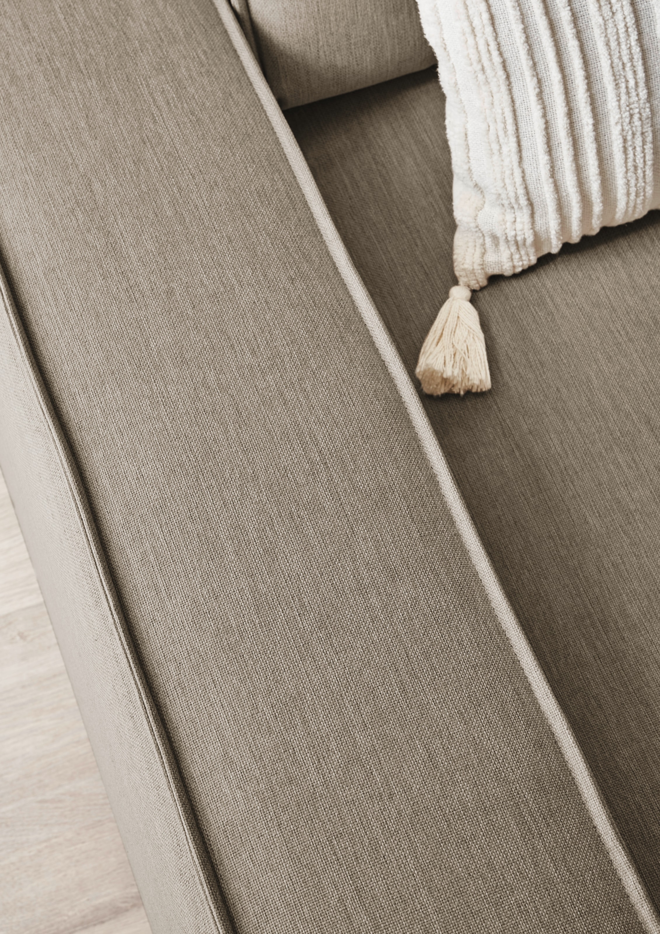 Home affaire Ecksofa »NEU: SHERWOODL XXL 284, Big-Sofa L-Form, tiefe Sitzfläche 95 cm, Cord,«, Leinenoptik, Recamiere rechts/links, auch als Schlafsofa stellbar