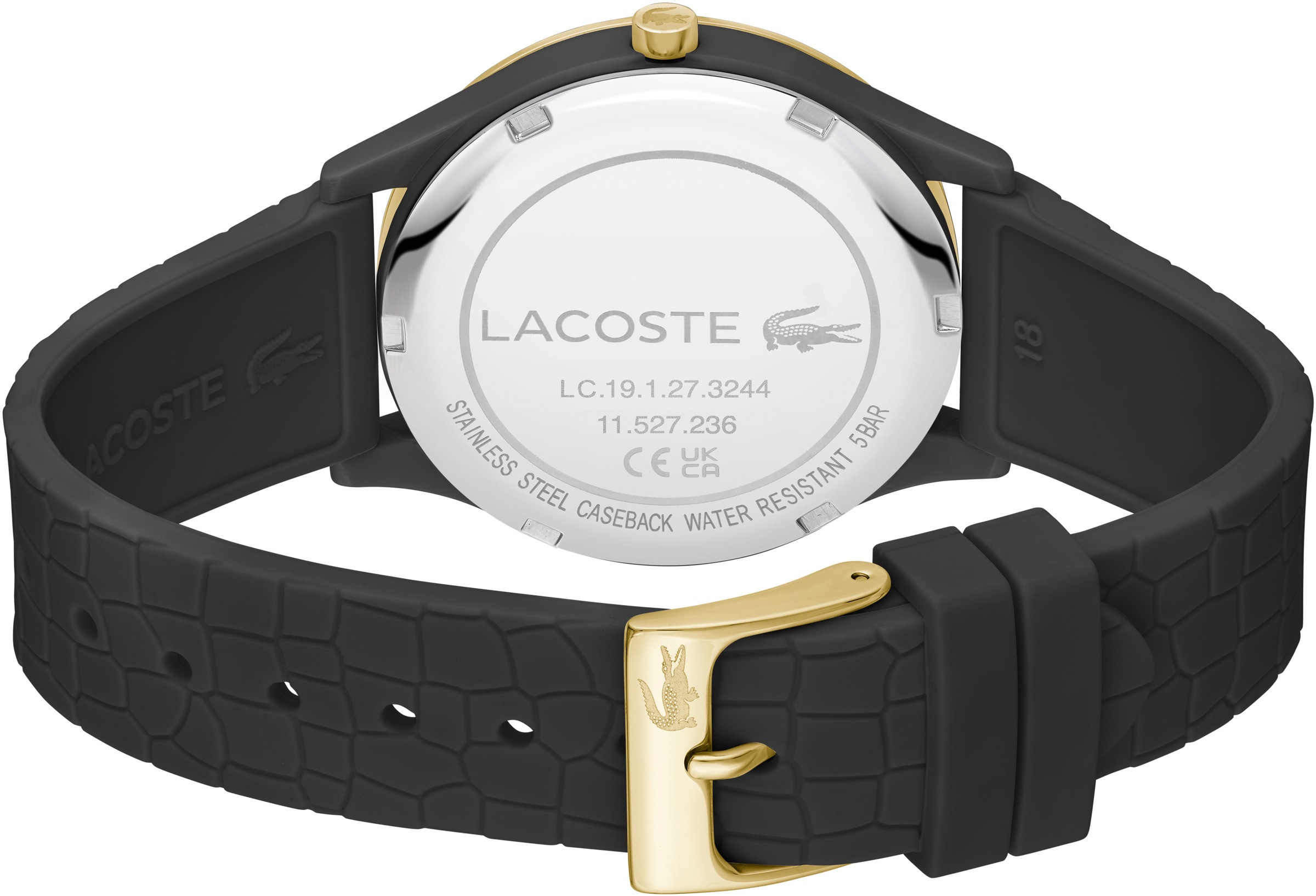 Lacoste Quarzuhr »CROCODELLE«, Armbanduhr, Damenuhr, Mineralglas, analog, Silikonarmband