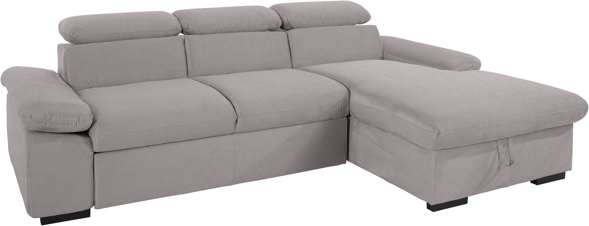 COTTA Ecksofa »Lola L-Form mit Kopfteilfunktion & Hocker«, (Set, mit Hocker), wahlweise mit Bettfunktion, Bettkasten & Armteilverstellung