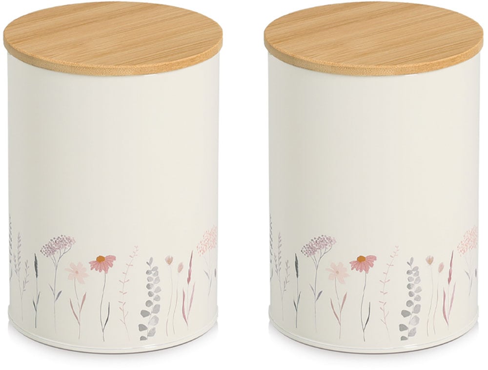 Zeller Present Vorratsdose »"Flowers", 2-tlg.«, (Set, 2 tlg.), luftdicht, p günstig online kaufen