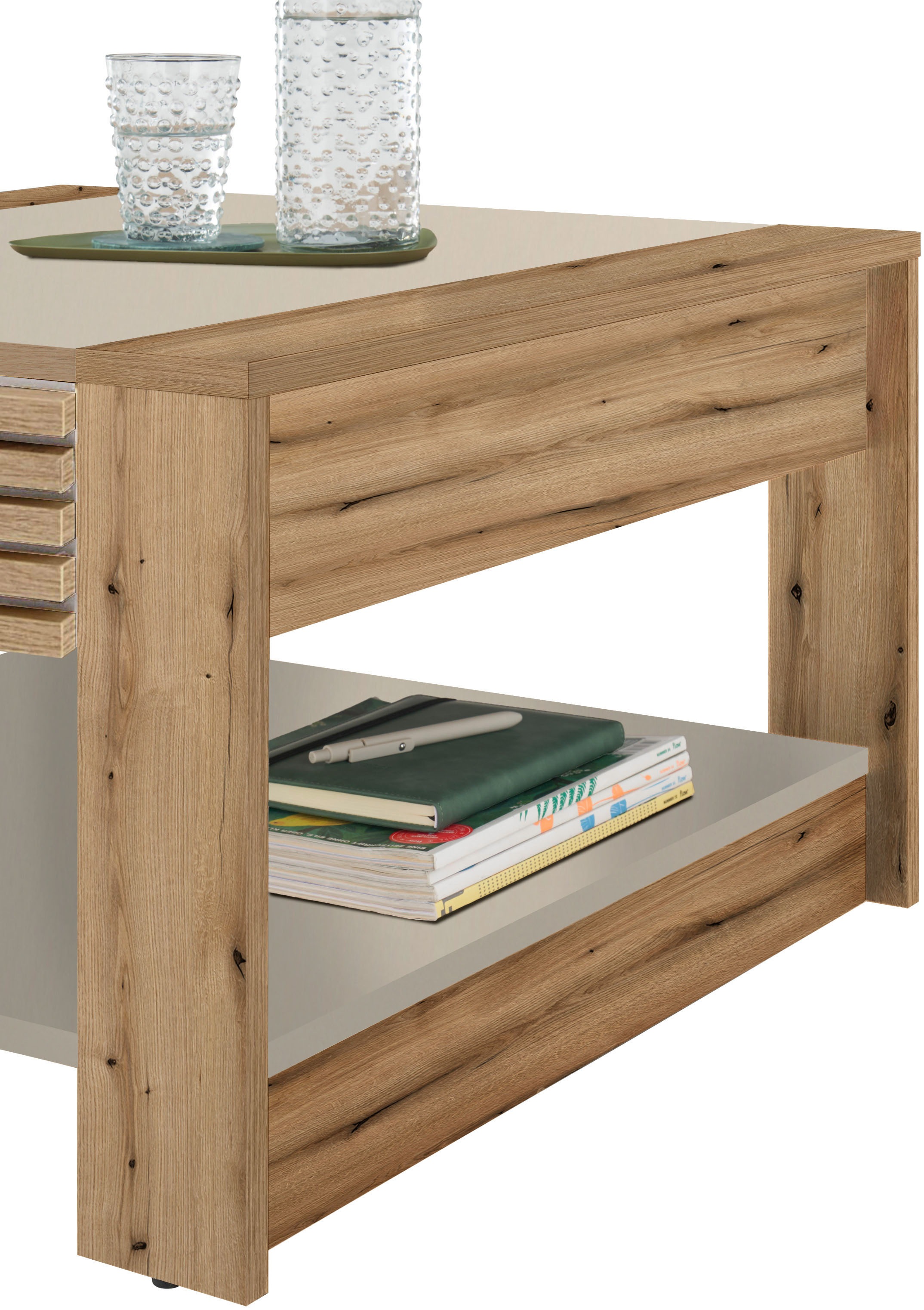 Stolkom Couchtisch »Feli Couchtisch B/H/T 70x42x70 cm« 1 Stk. tlg. MDF, fest verleimten Stäbchen