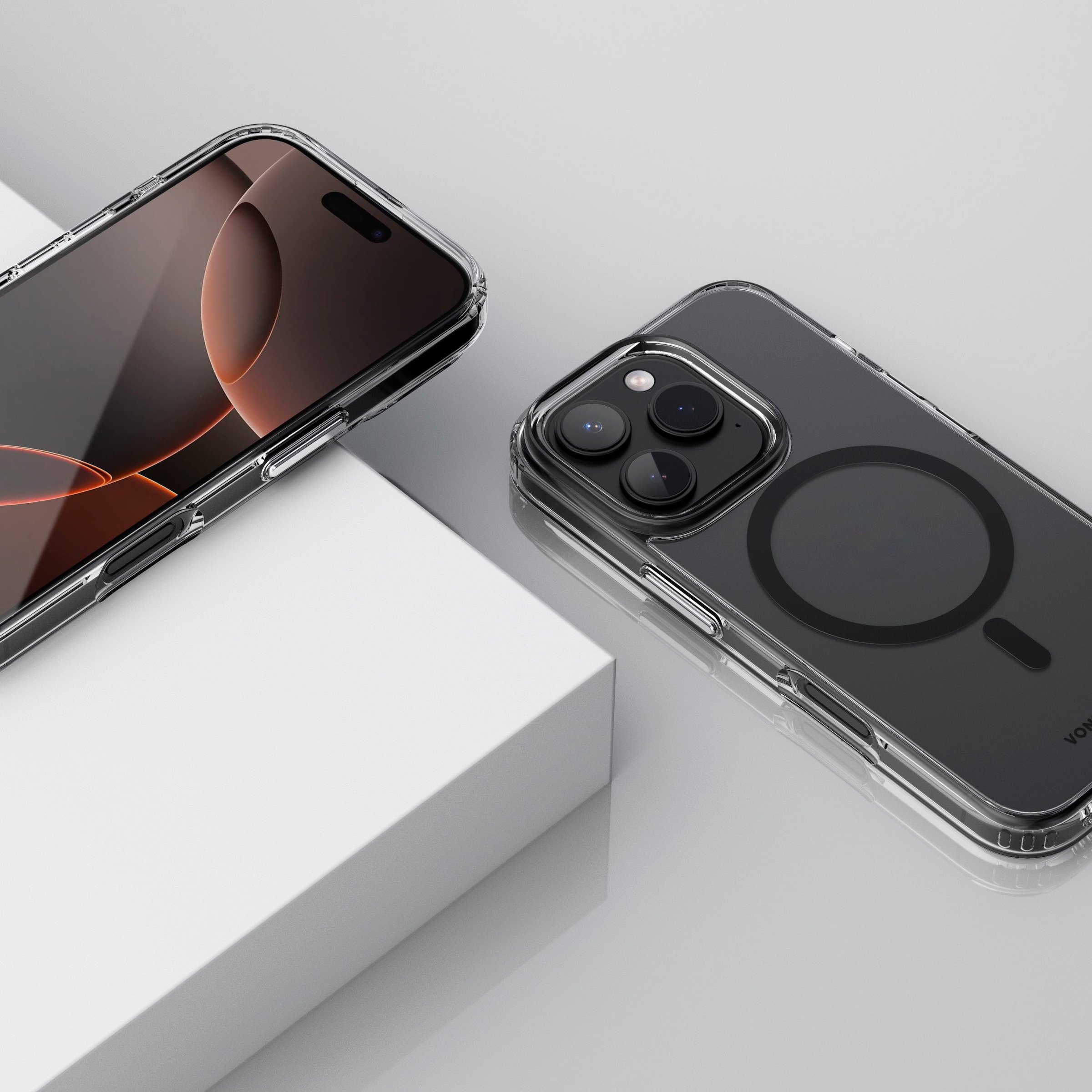 VONMÄHLEN Smartphone-Hülle »iPhone 16 Pro, Transparent Case - Schutzhülle,Black«