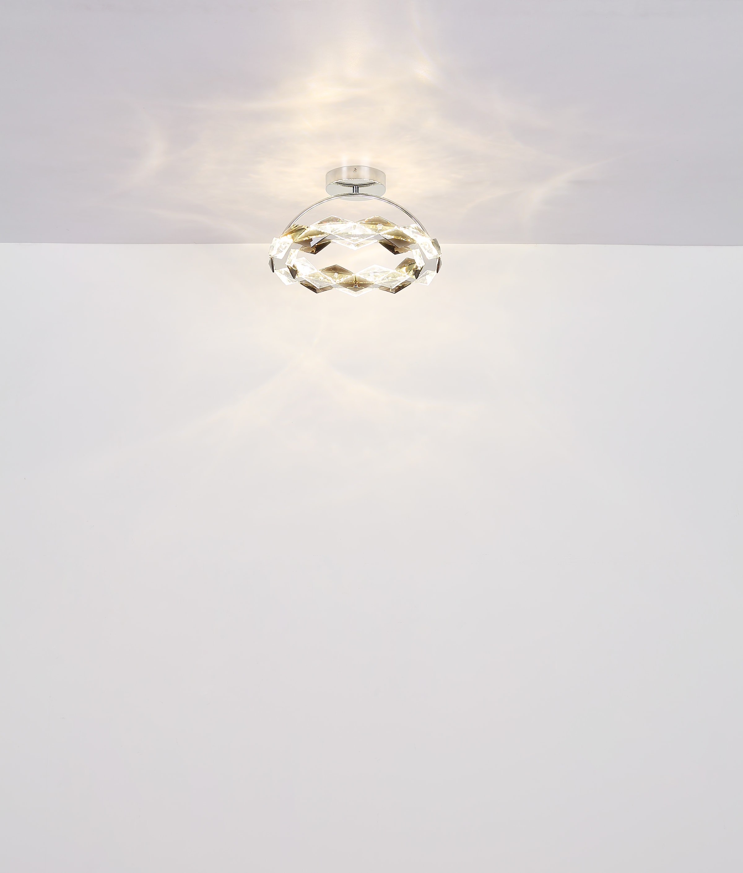 GLOBO LIGHTING LED Deckenleuchte »KARILION« LED-Modul Tageslichtweiß Deckenlampe/Acrylkristalle rauchfarben/ø: 370mm