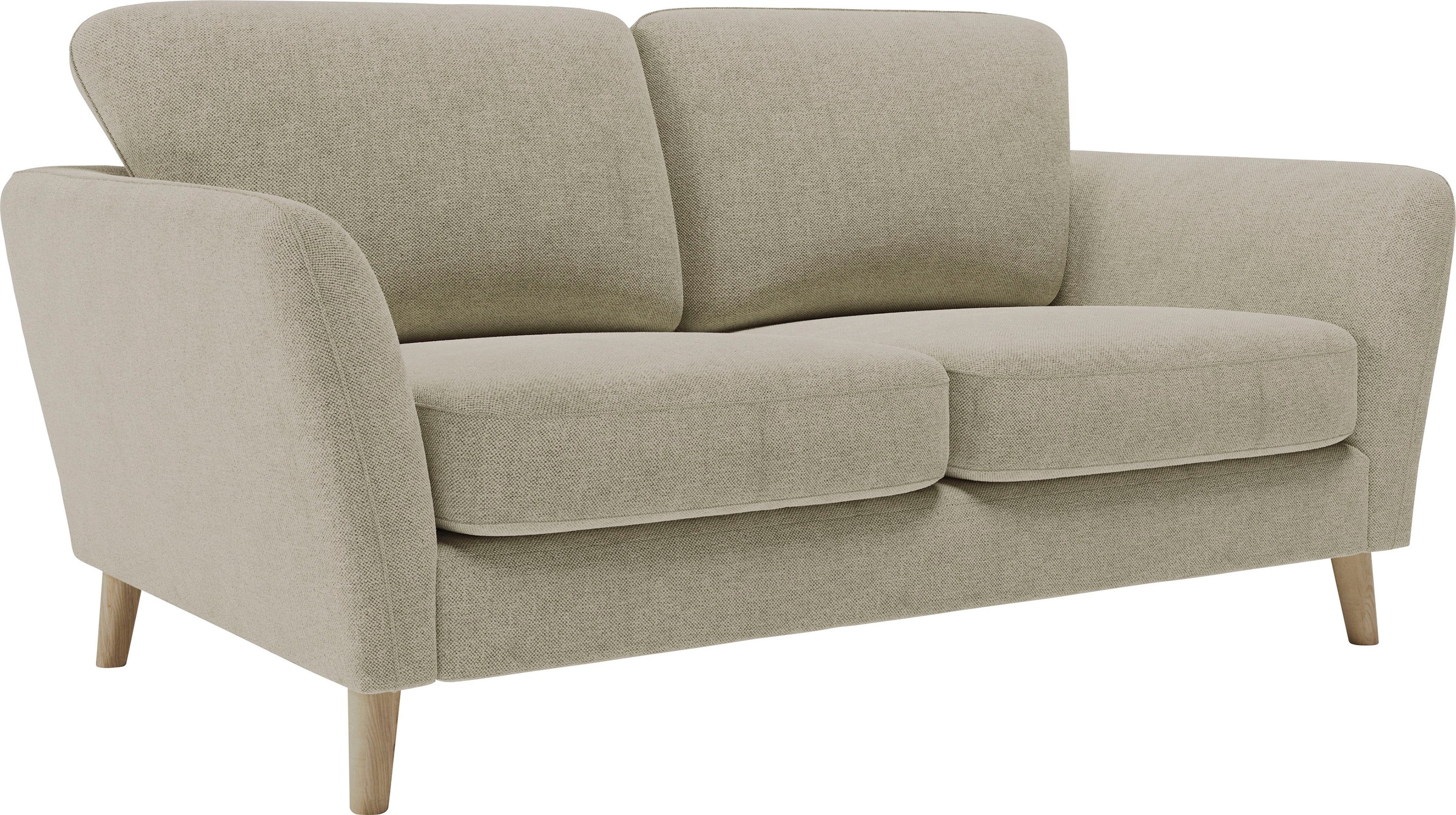 Home affaire 2-Sitzer »MARSEILLE Kompaktsofa 170 cm, Cord, Flachgewebe, Struktur, Webstoff«, Massivholzbeine Eiche, Landhausstil, Wellenunterfederung