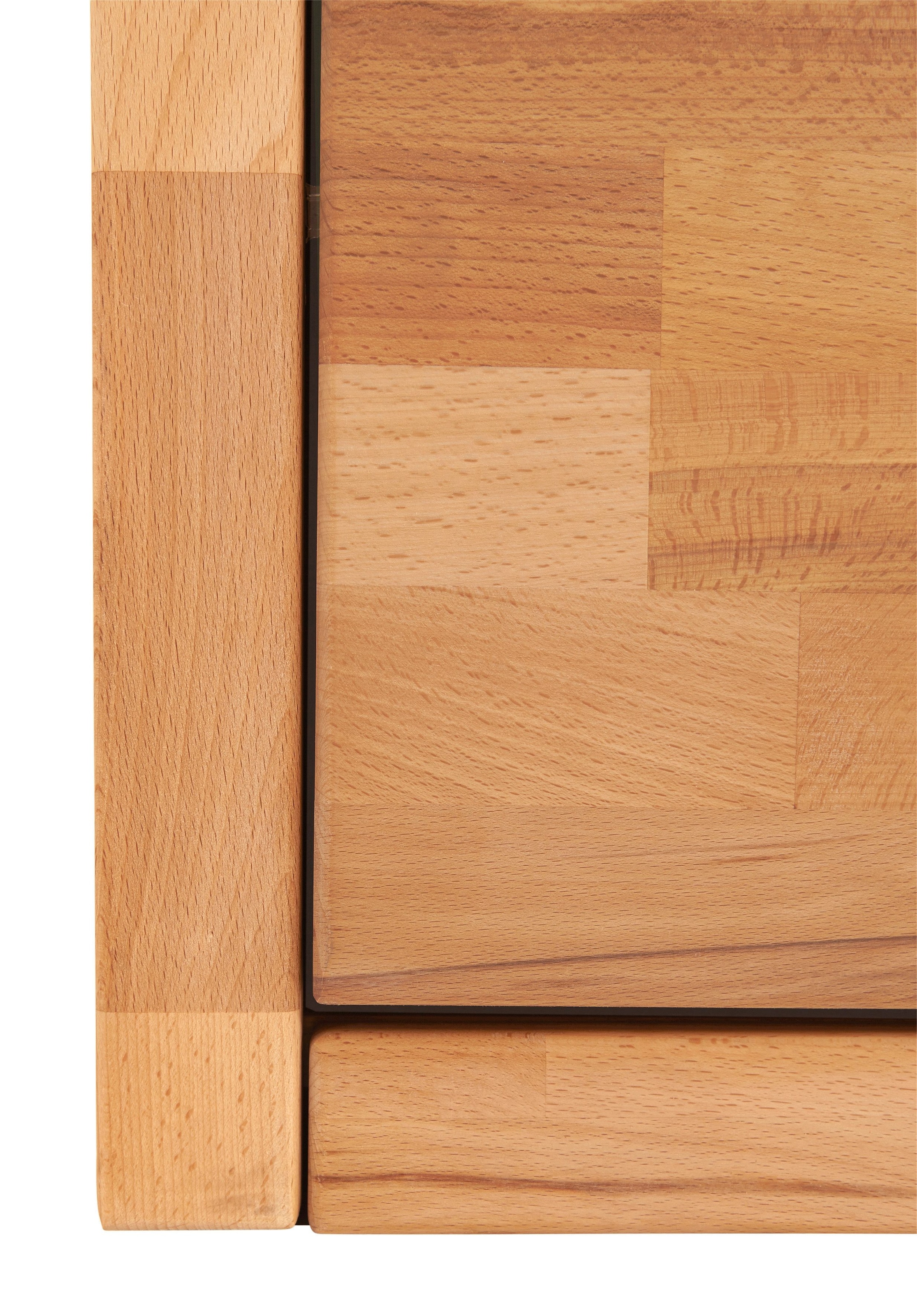 Home affaire Wohnwand »Logo,Fronten Massivholz,Korpus Holzwekstoff,viel Stauraum«, (Set, 4 St.), Türen und Schubladen, bei TV Teil Kabeldurchführung,FSC