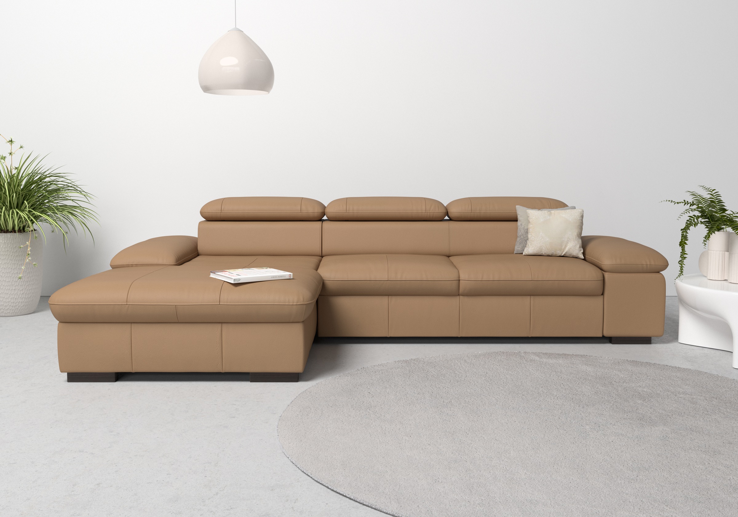 Home affaire Ecksofa »Alberto L-Form«, mit Kopfteilverstellung, wahlweise mit Bettfunktion
