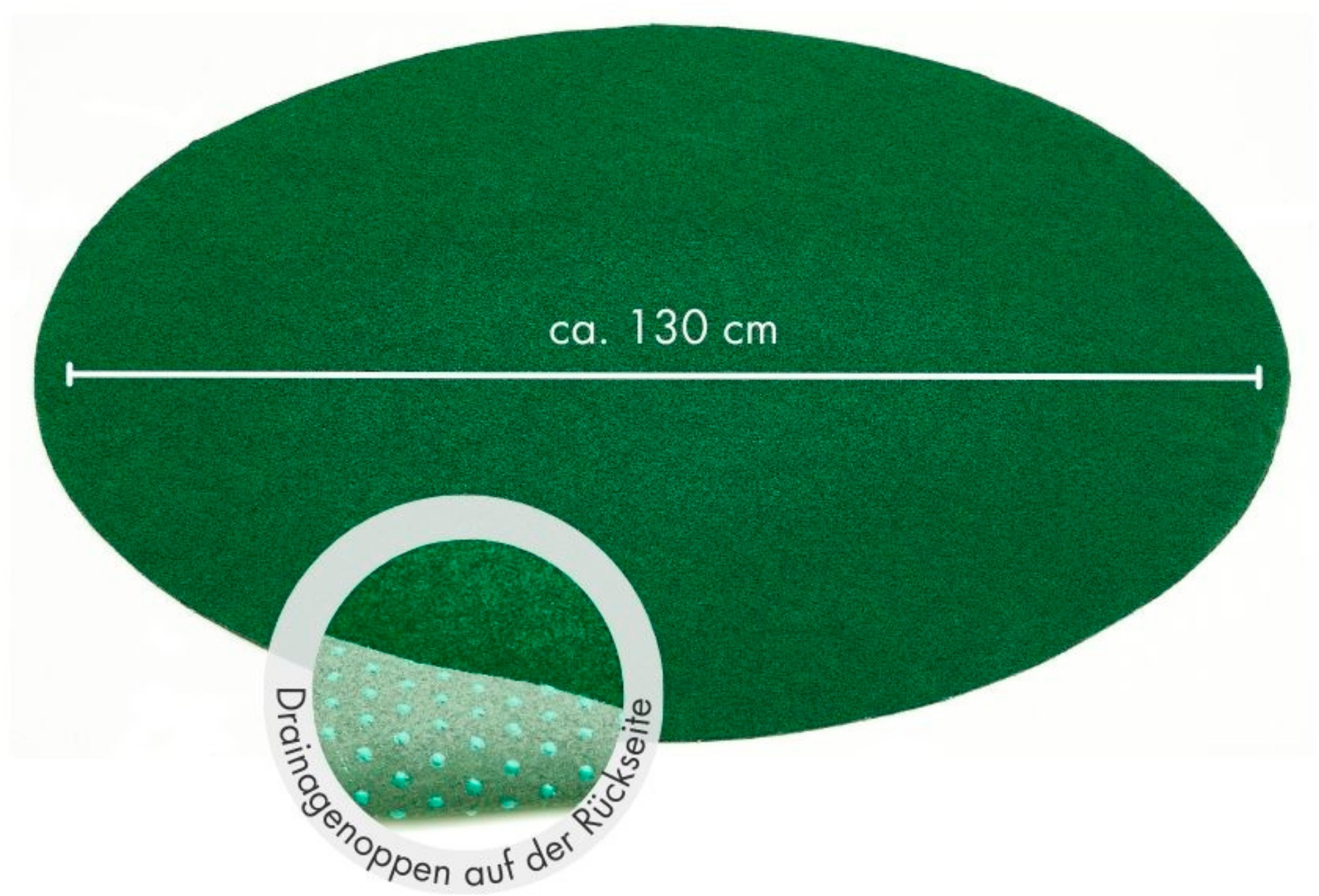 Andiamo Kunstrasen »Field, Made in Belgium«, rund, 4 mm Höhe, Rasenteppich aus Nadelfilz, mit Noppen, für Balkon & Terrasse