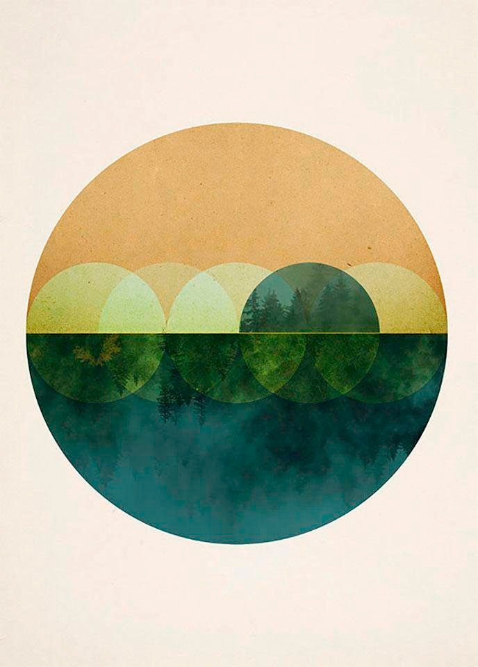 Komar Bild »Mirrors«, Abstrakt, (1 St.), Wandbild zur Dekoration - ohne Rahmen