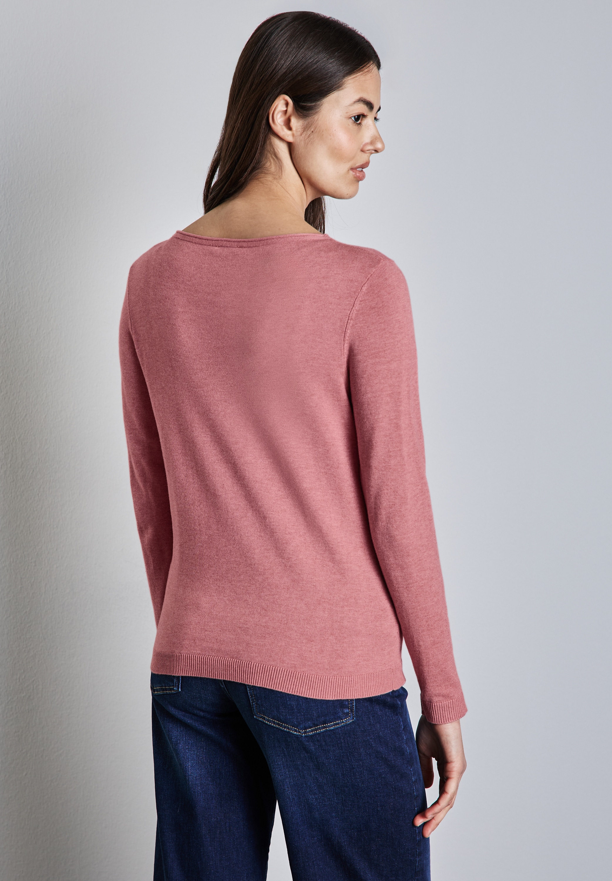 STREET ONE Strickpullover, mit Rollsaum am Ausschnitt