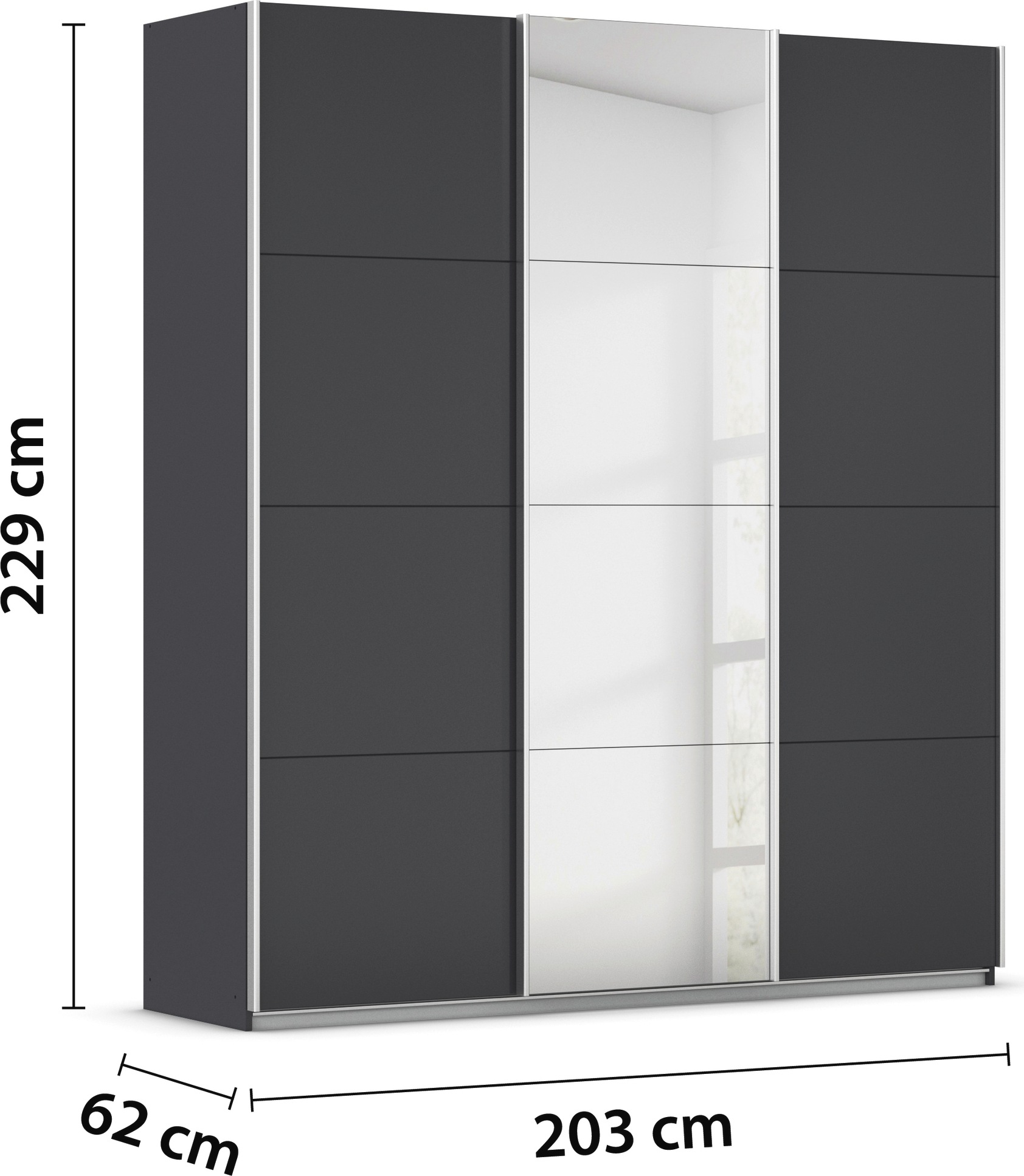 rauch Schwebetürenschrank »Kleiderschrank Schrank Garderobe AGORDO«, Top Innenausstattung, in 4 Breiten und 2 Höhen MADE IN GERMANY