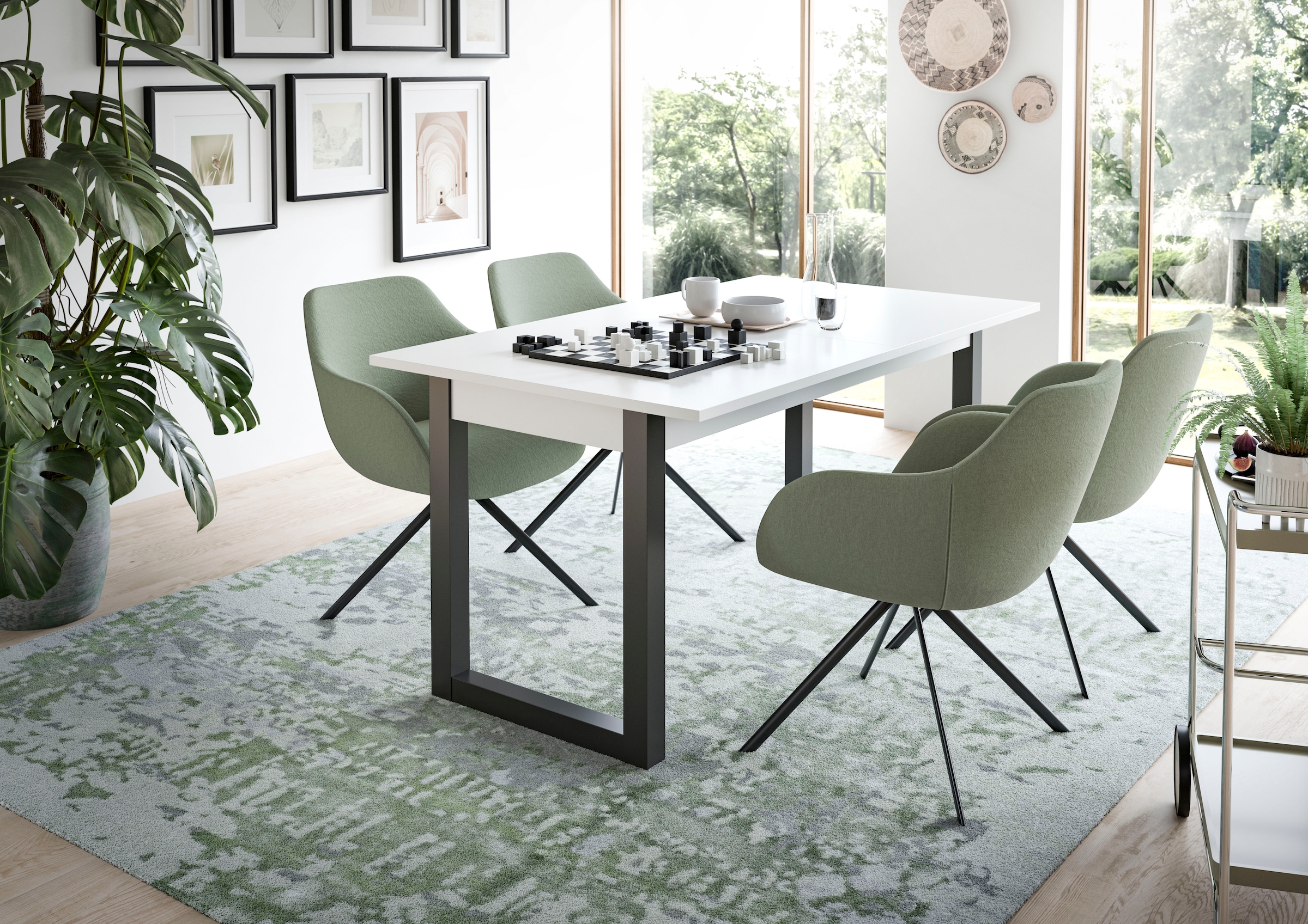 INOSIGN Esstisch »Rail, ausziehbar 150 -190 cm, inklusive 40 cm Einlegeplatte«, Kufengestell, Küchentisch, Esszimmer, Küche