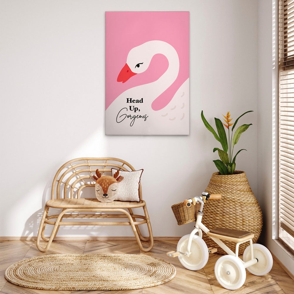 A.S. Création Leinwandbild »Head Up - Wandbild Pink Schwarz Weiß Keilrahmen günstig online kaufen