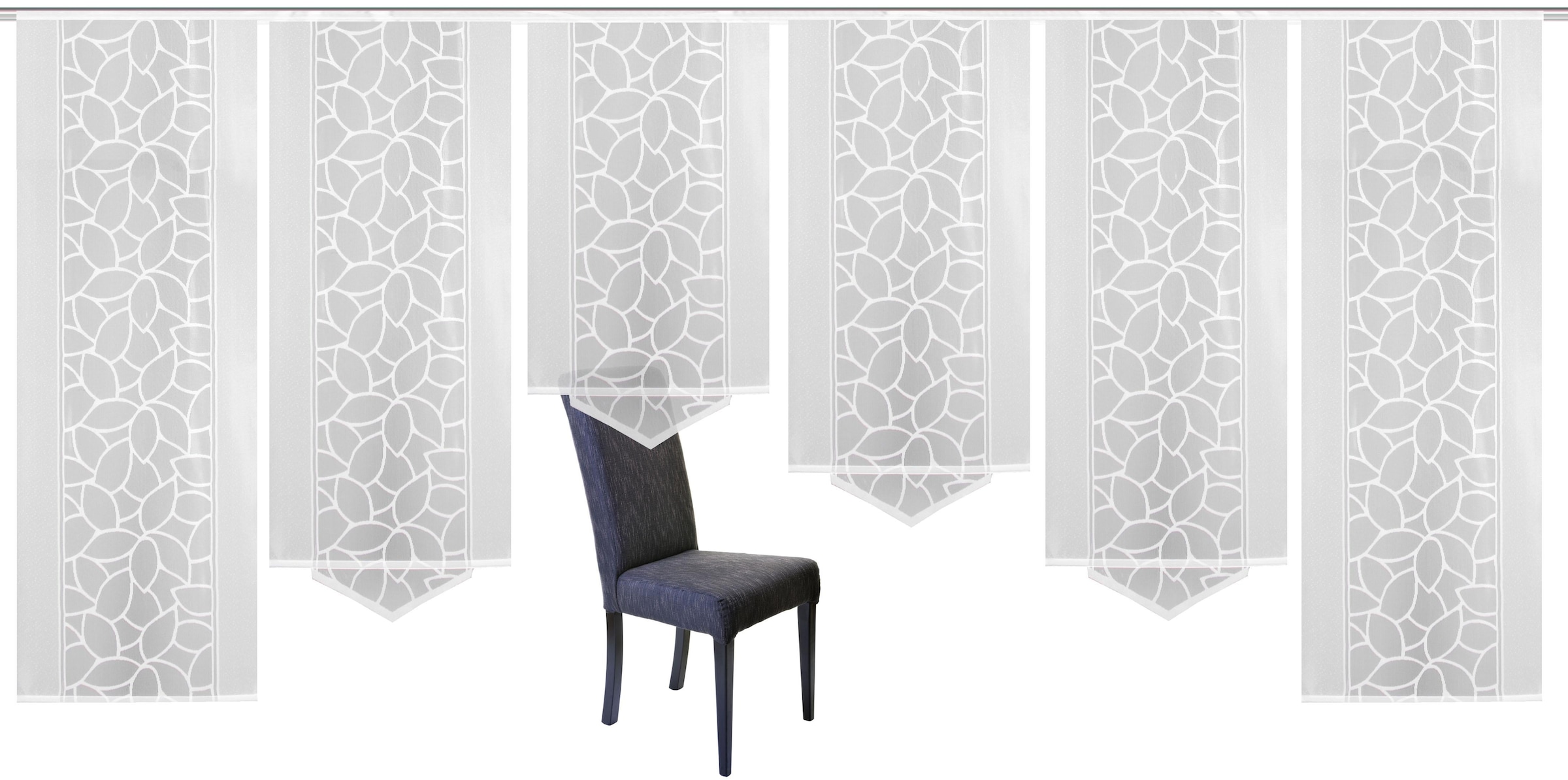 HOME WOHNIDEEN Schiebegardine »JENNA«, (6 St.), Schiebevorhang Jacquard Set
