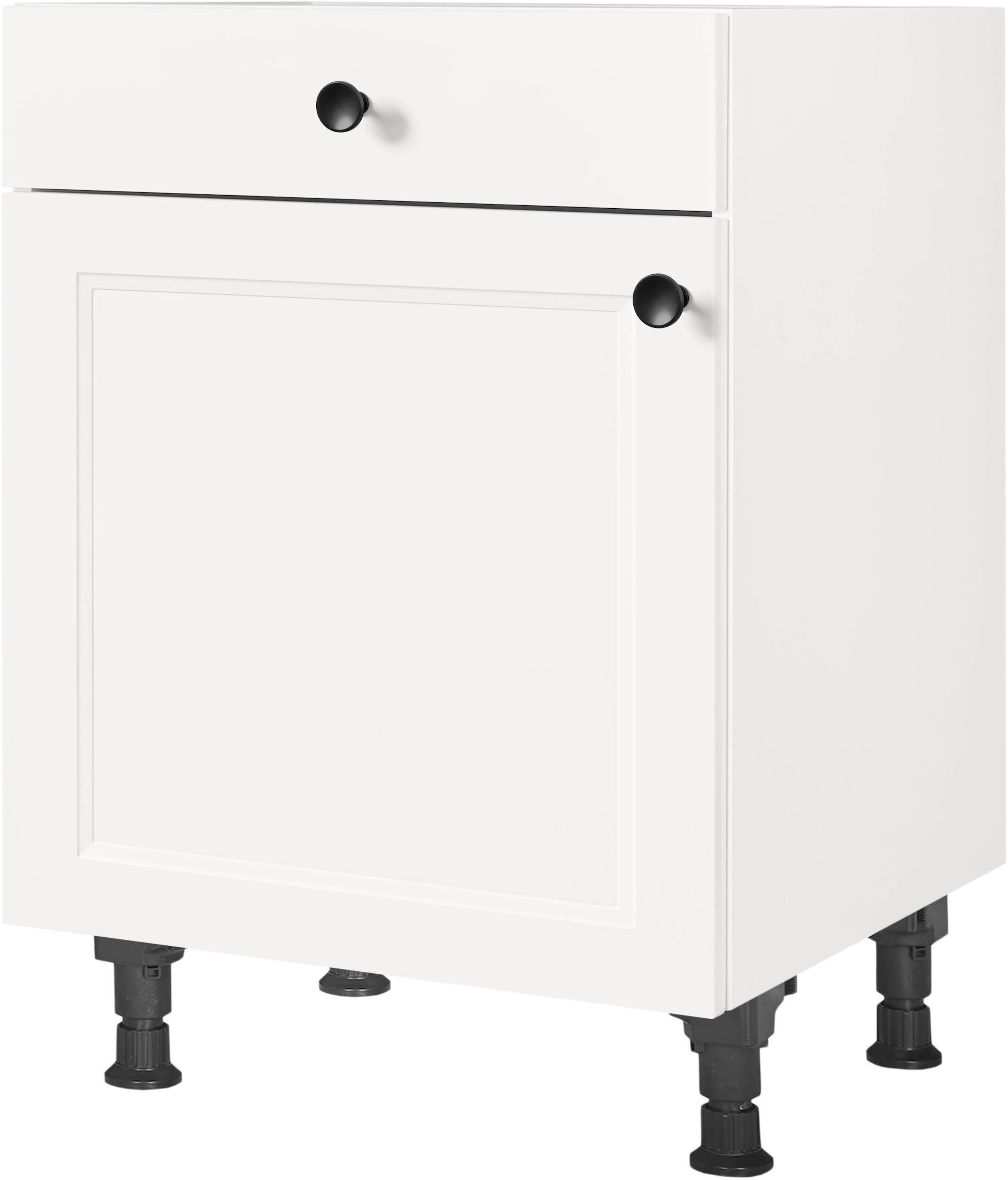 nobilia® Unterschrank »"Cascada", Ausrichtung wählbar, vormontiert, in den Breiten 30, 45 und«, 60 cm Breite, mit höhenverstellbaren Sockelfüßen, vormontiert