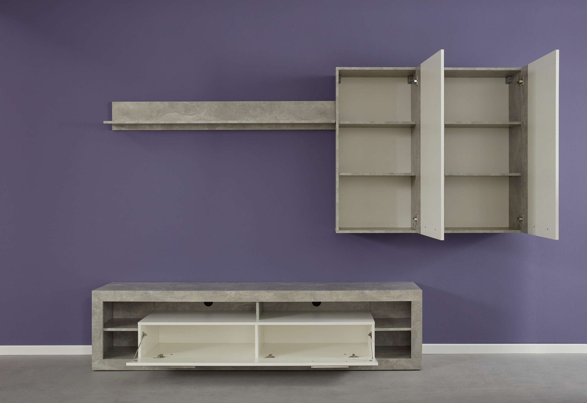 INOSIGN Hängevitrine »Gwendolyn«, Hängeschrank fürs Wohnzimmer mit 3 Fächern - (B/T/H) 52/31/103 cm