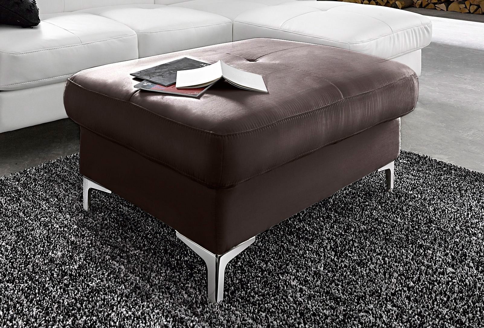 COTTA Polstergarnitur »Sammy U-Form«, (Set, Tiefe der Recamiere 169 cm), Set bestehend aus: Wohnlandschaft mit Kopfteilverstellung & Hocker