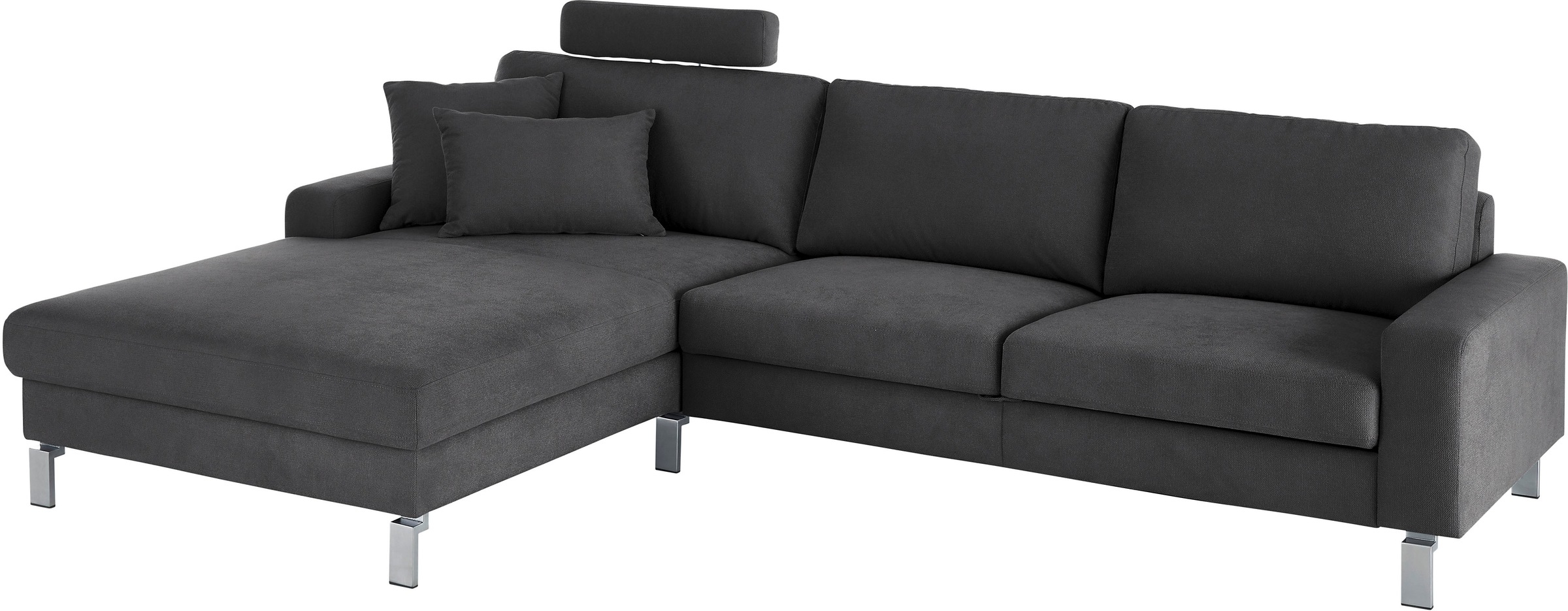 3C Candy Ecksofa »Lecce, wahlweise PUR-Schaumstoff oder Tonnentaschenfederkern«, Bett im 2,5-Sitzer, teilmotorische Schlaffunktion im Longchair, L-Form