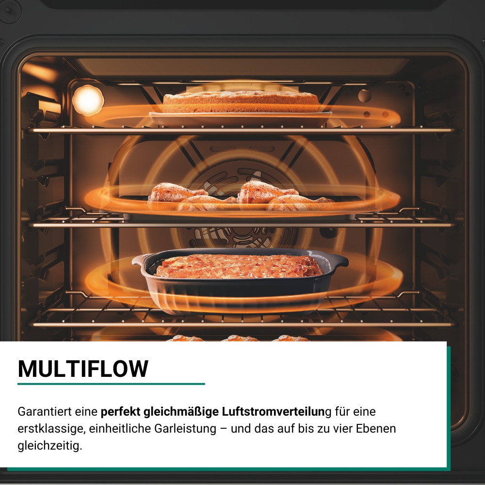 BAUKNECHT Einbaubackofen  »BBA285PU1ZK«, mit 1-fach-Teleskopauszug, Pyrolyse-Selbstreinigung, Easy Grill - einfaches Grillen im Backofen
