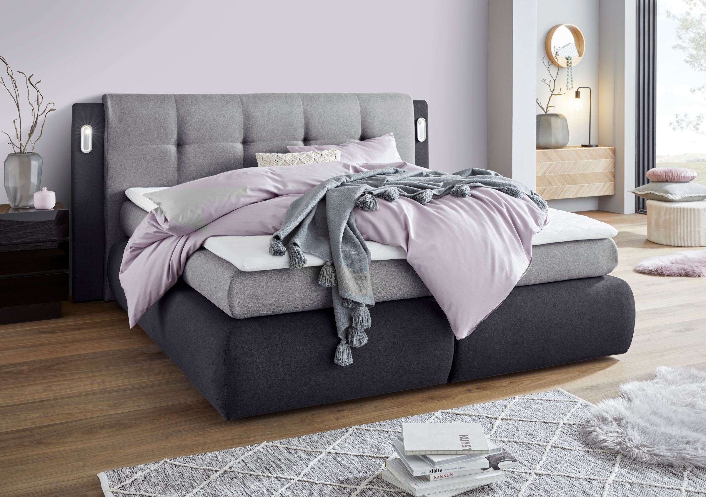 Bild von COLLECTION AB Boxspringbett »Borna«, inklusive Bettkasten, LED-Beleuchtung und Topper