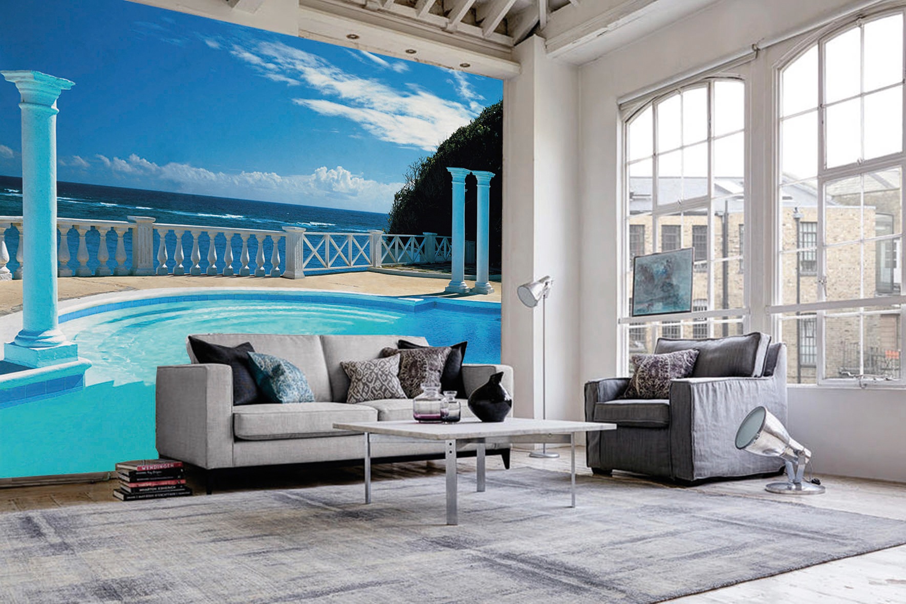 Papermoon Fototapete »Pool View« glatt günstig online kaufen