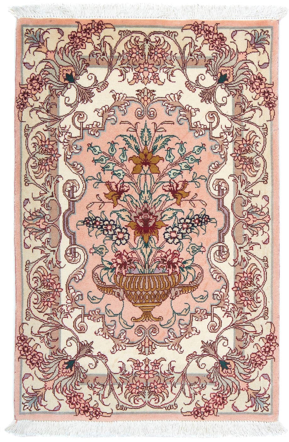 morgenland Wollteppich »Täbriz - 50 Raj Medaillon Beige 90 x 60 cm«, rechte günstig online kaufen