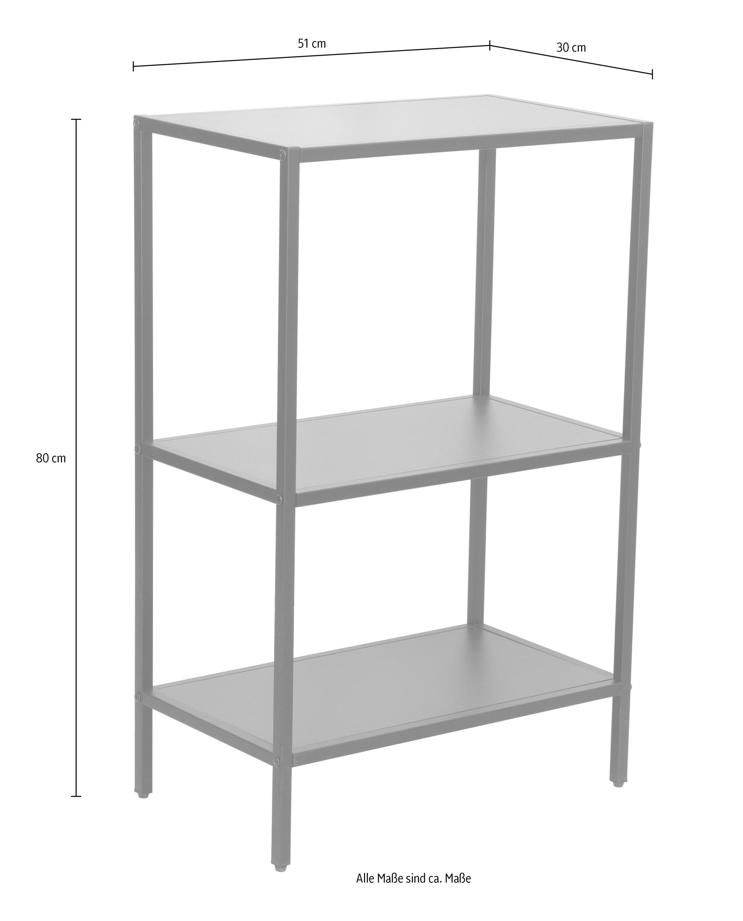 INOSIGN Standregal »Lodi«, (1 St.), kompaktes Badregal mit 3 Ablagen, ideal für das Gäste-WC - 51/30/80 cm