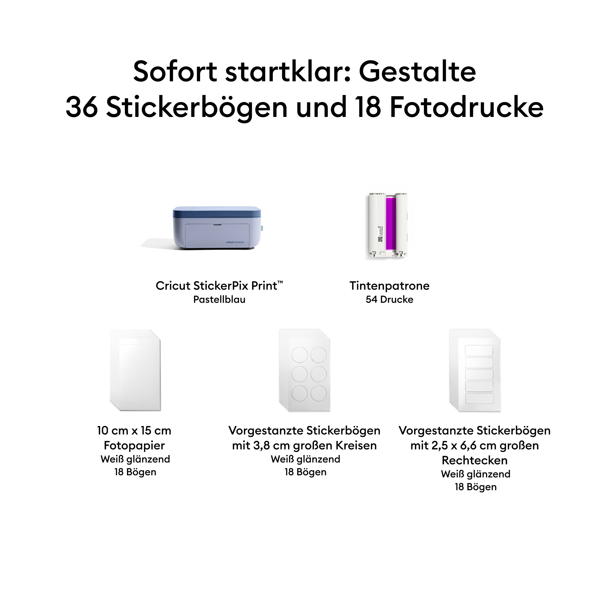 Cricut Fotodrucker »StickerPix Print™ Essential Bundle«