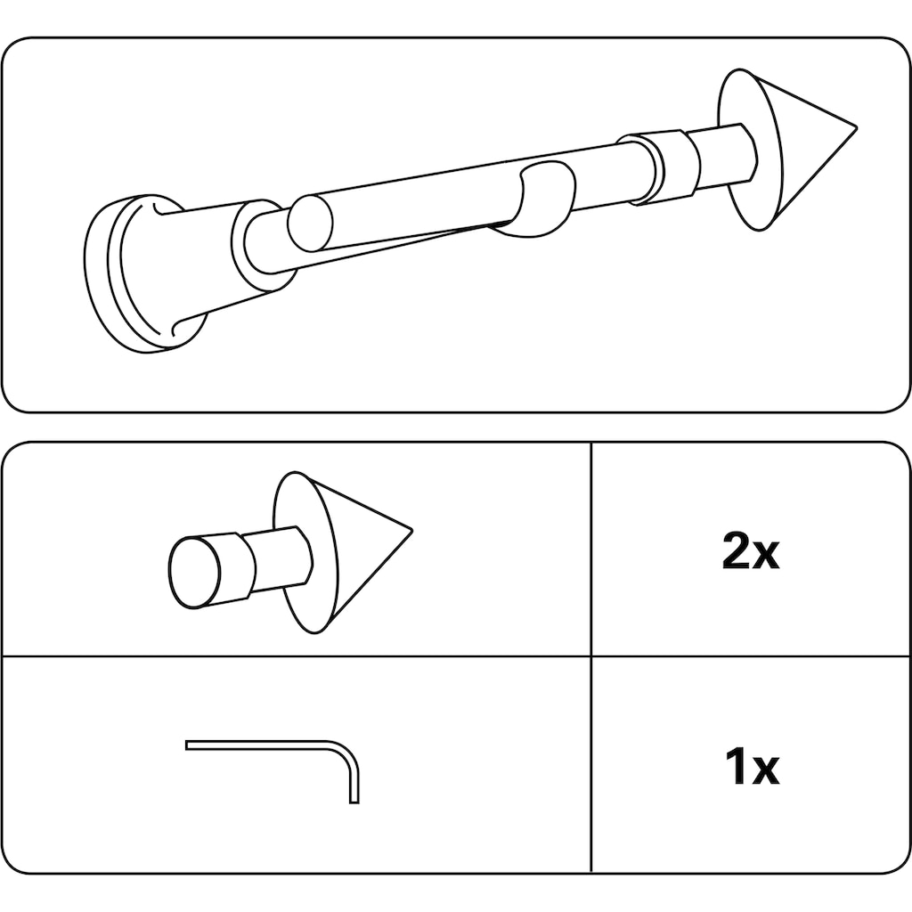 GARDINIA Gardinenstangen-Endstück »Endstück Spitze«, (Set, 2 St.)